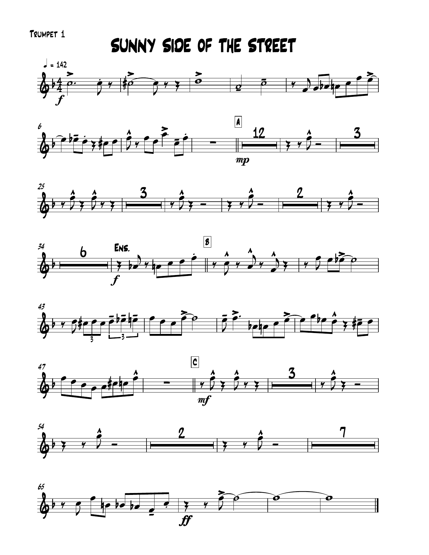 01 Trumpet — sheet music cover (first page)