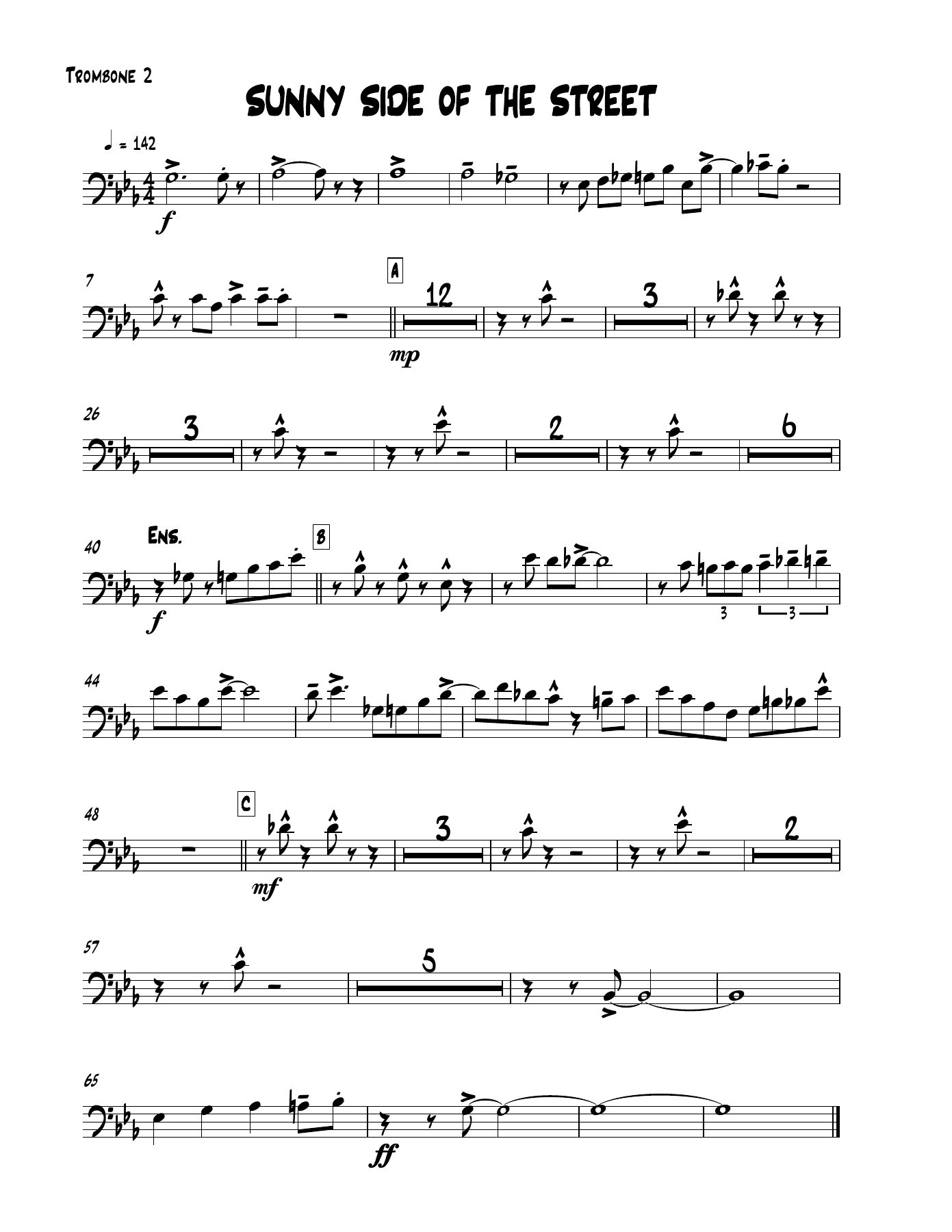 02 Trombone — big_band_vocal sheet music arranged by Mr. X | Jazz Standard