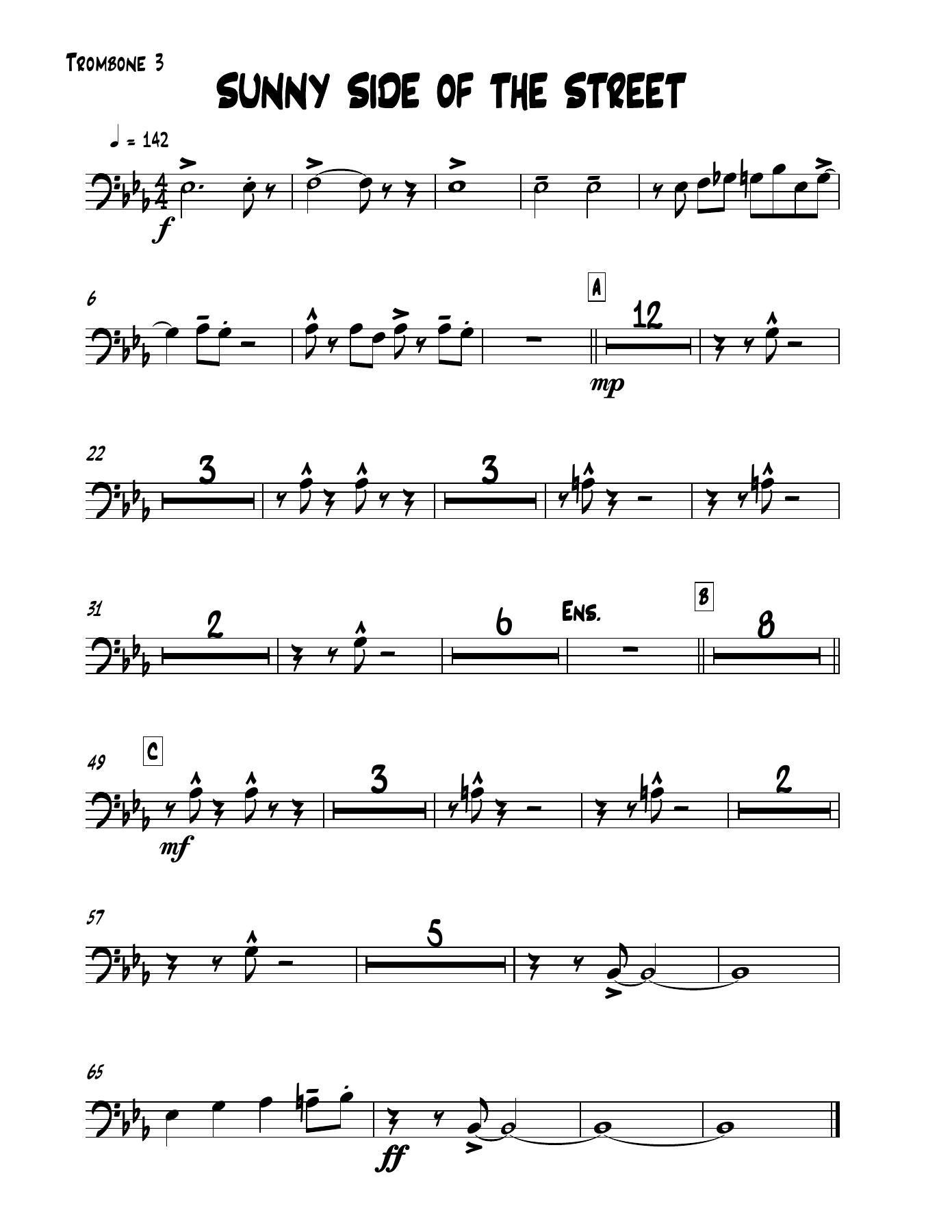 03 Trombone — sheet music cover (first page)