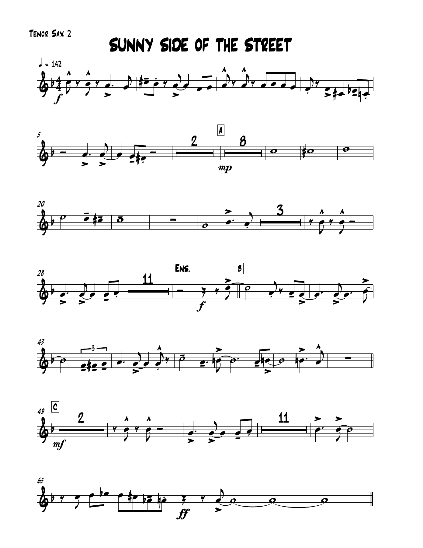 04 Tenor Sax — sheet music cover (first page)