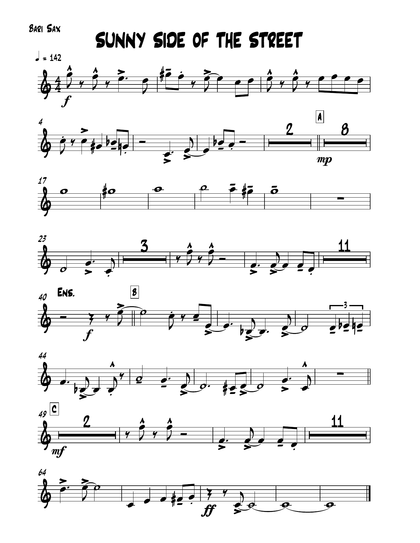 05 Bari Sax — sheet music cover (first page)