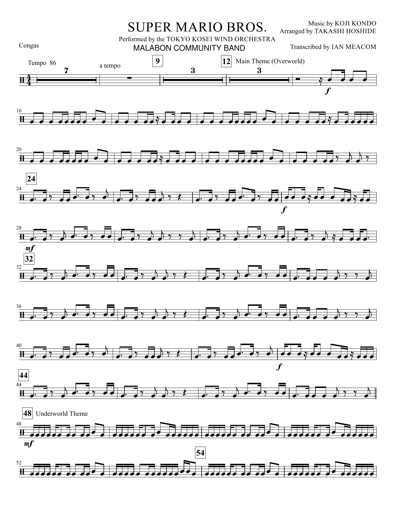 Congas — sheet music cover (first page)