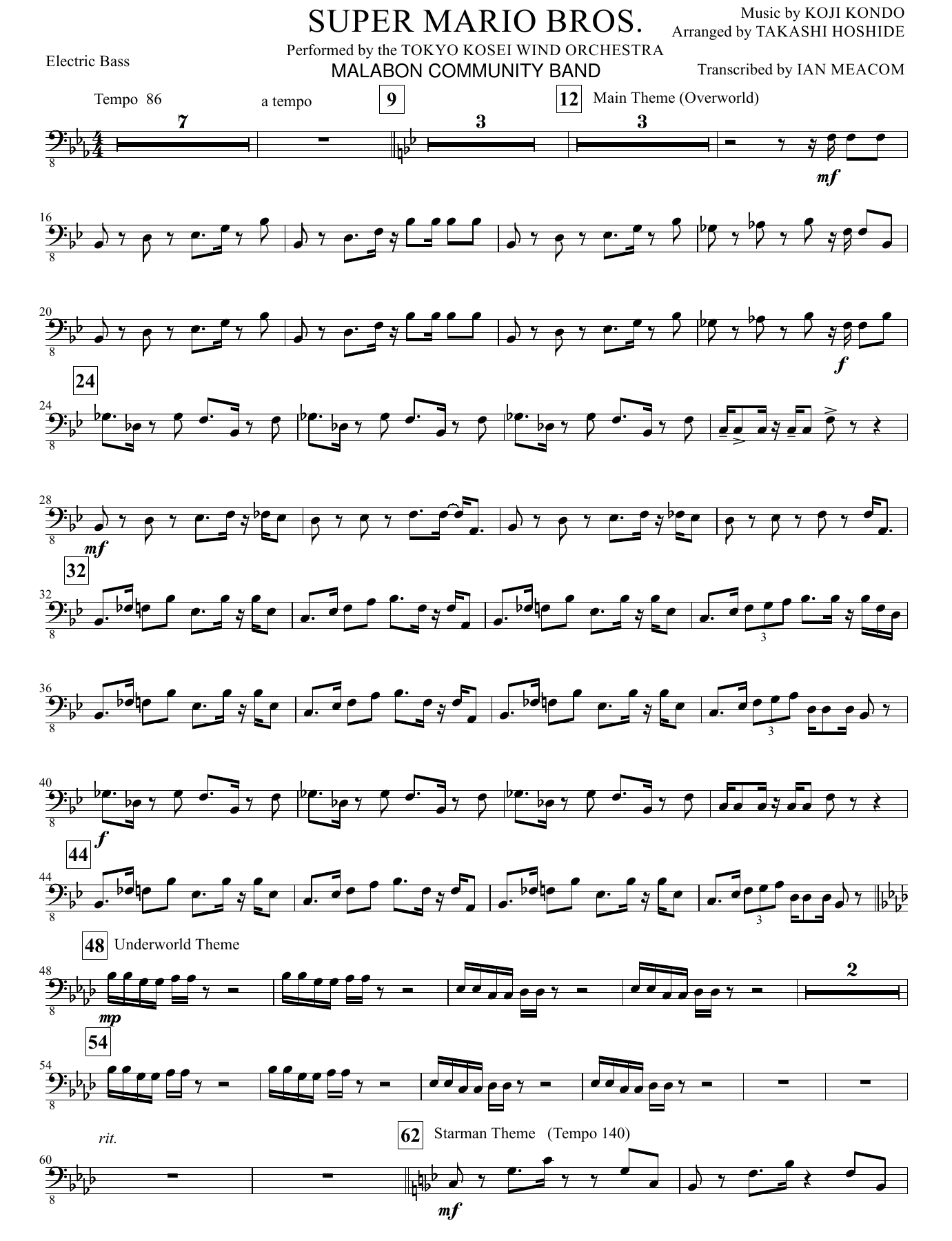 Electric Bass — sheet music cover (first page)