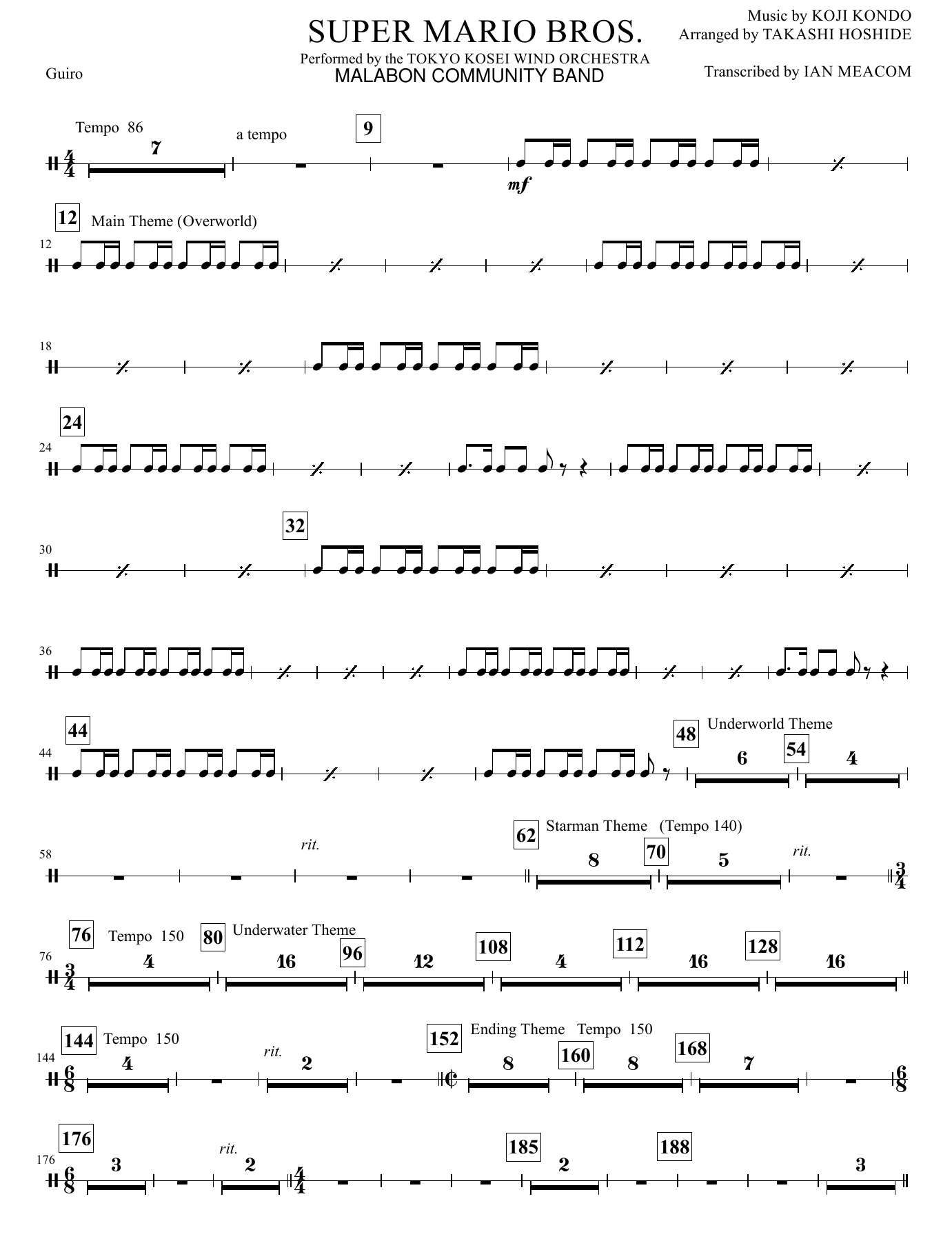 Guiro — sheet music cover (first page)