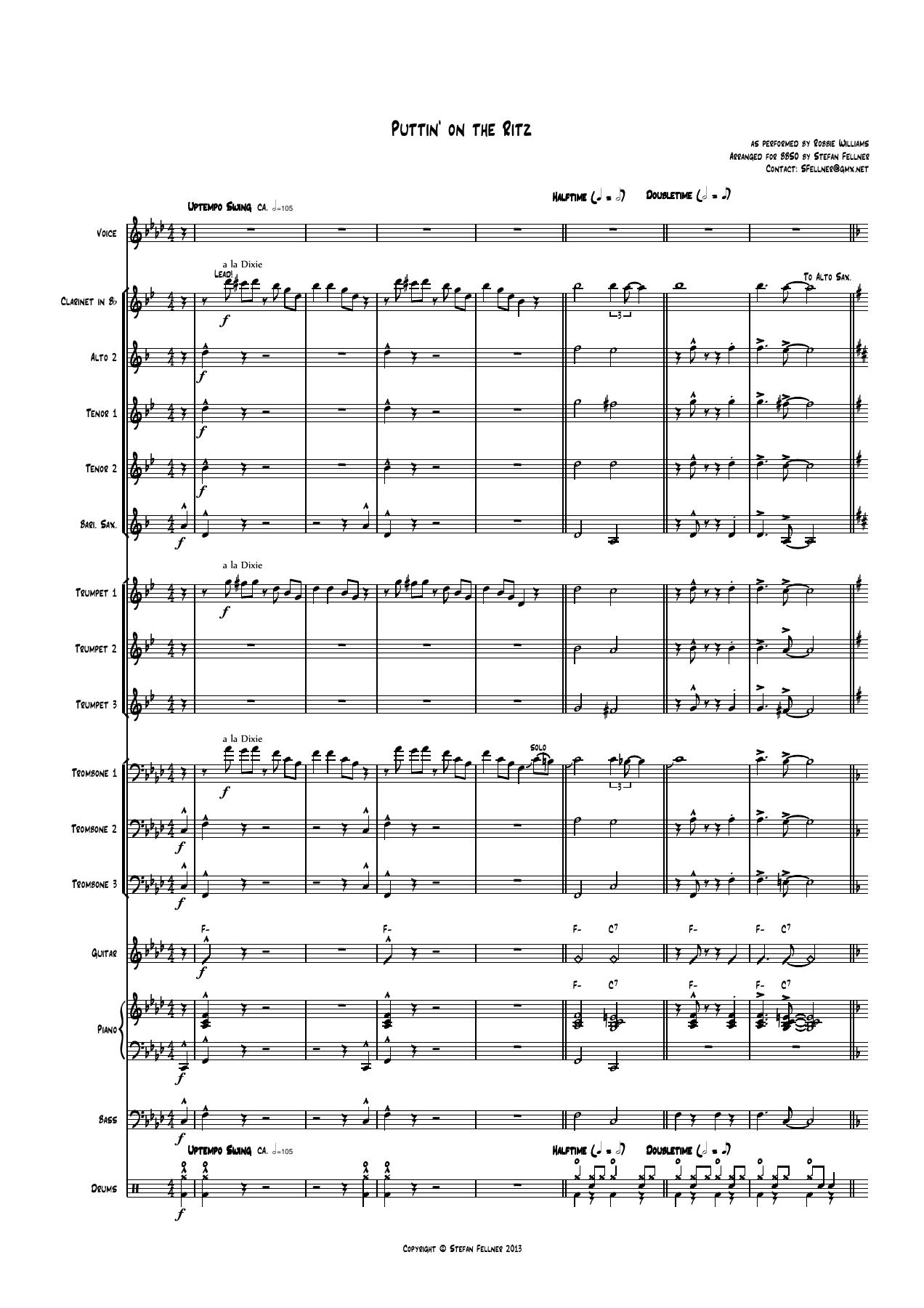 Puttin on the Ritz — sheet music preview