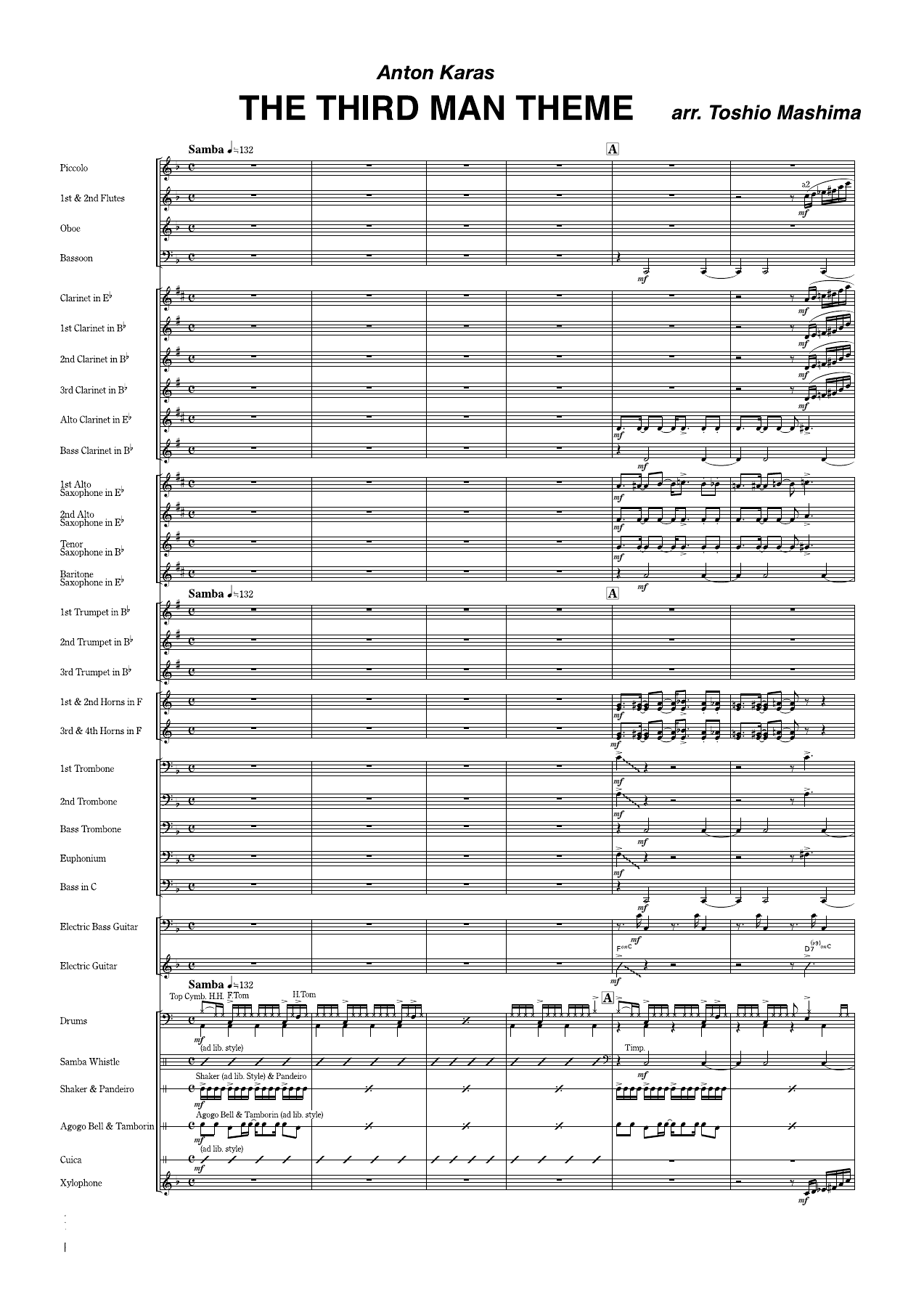 The Third Man Theme — sheet music preview