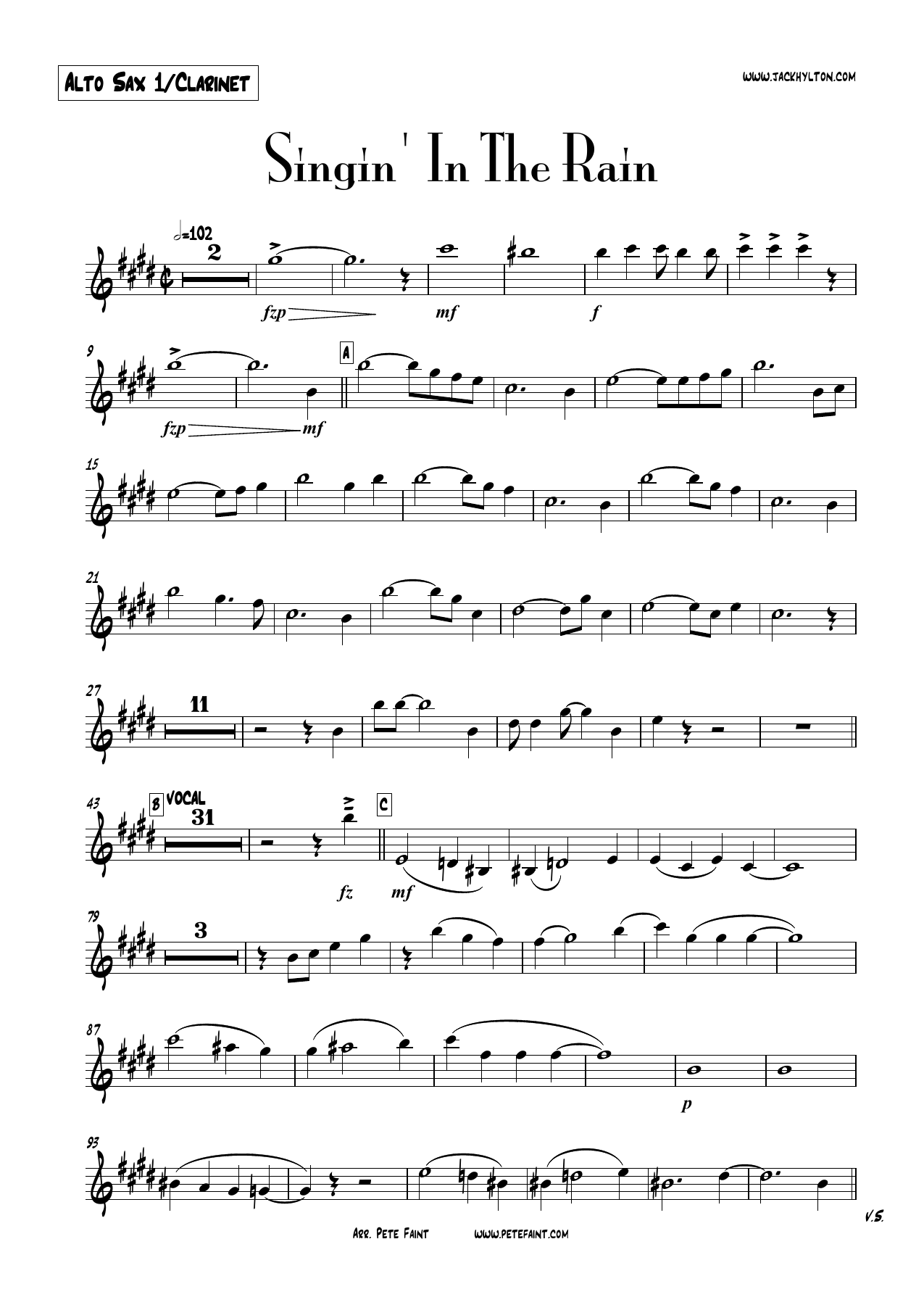 Singin' In The Rain — sheet music preview