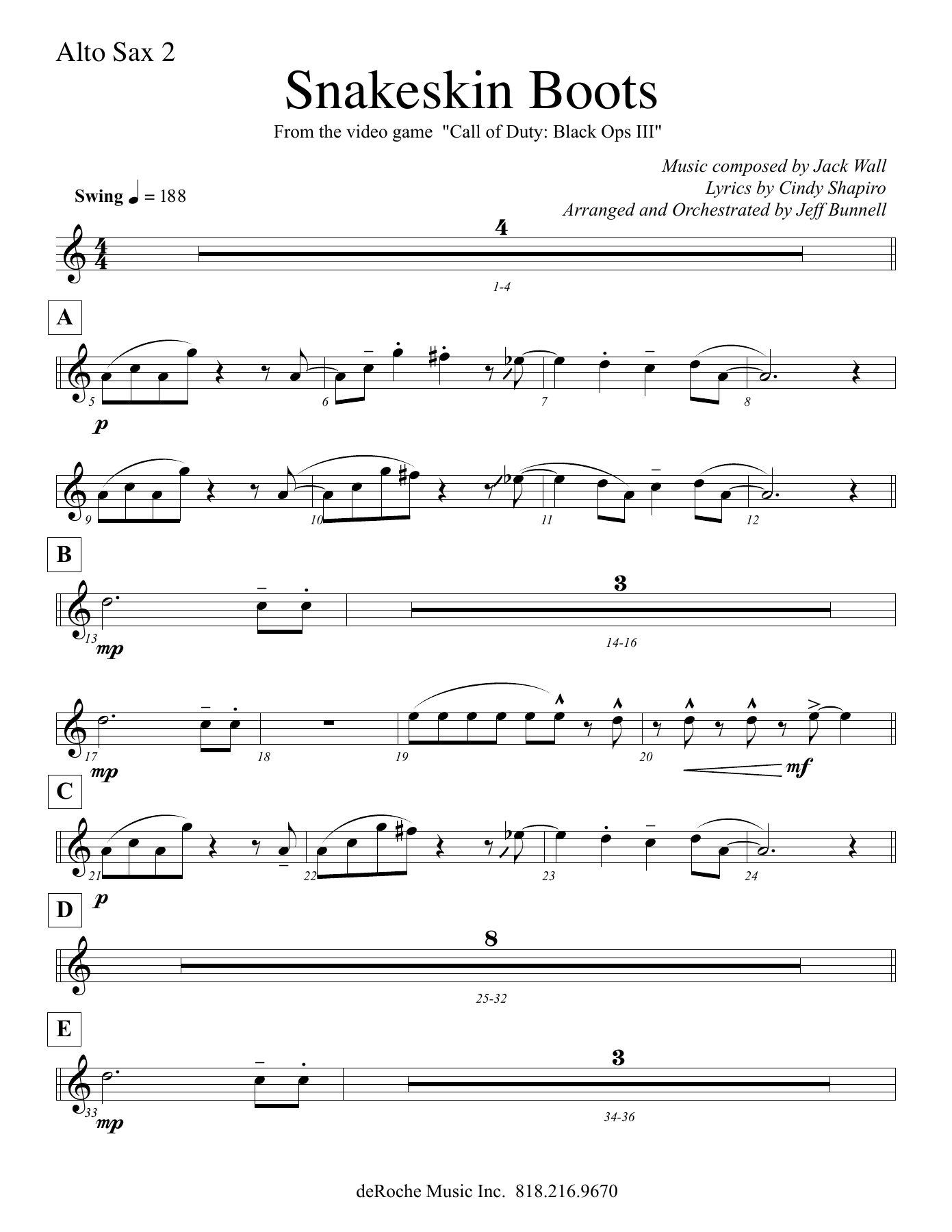 Snakeskin Boots - 03 A. Sx. — big_band_vocal sheet music arranged by Jeff Bunnell | Swing