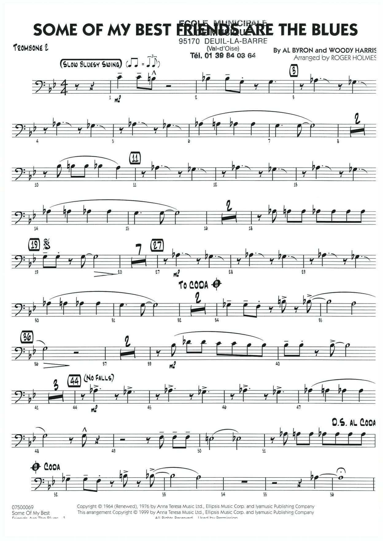 Some of my best - 11 Trombone — Big Band Vocal sheet music by ROGER HOLMES | Bluesy Swing