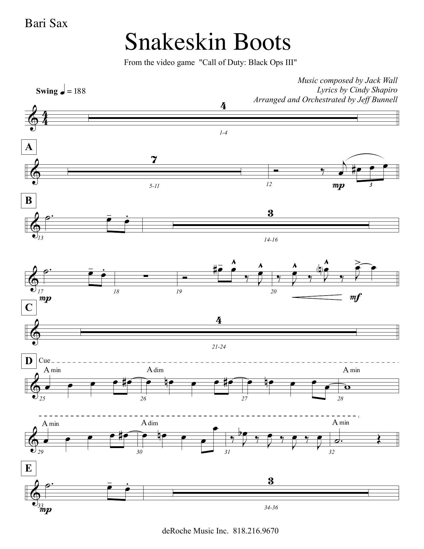 Snakeskin Boots - 06 B. Sx — sheet music preview