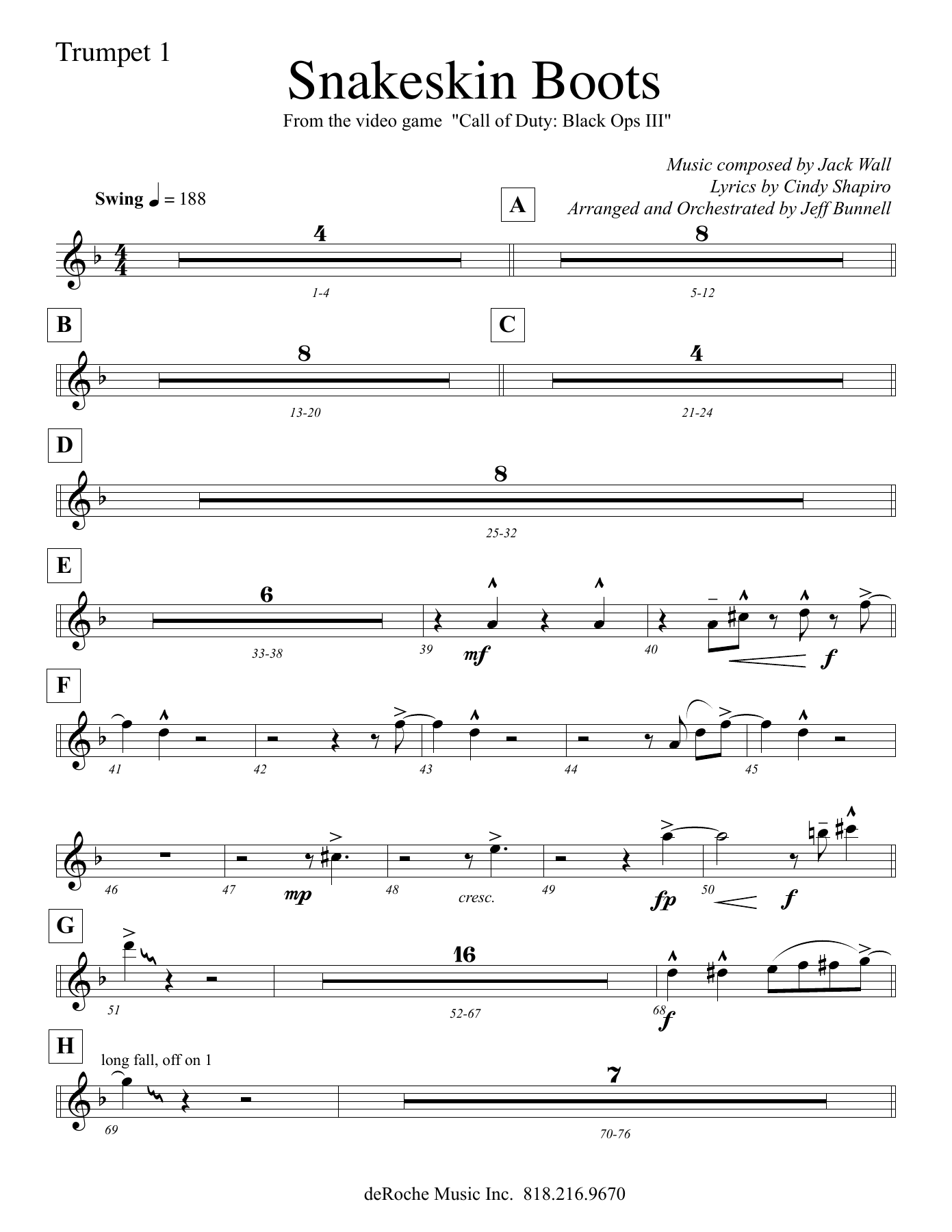 Snakeskin Boots - 07 Tpt. — sheet music cover (first page)