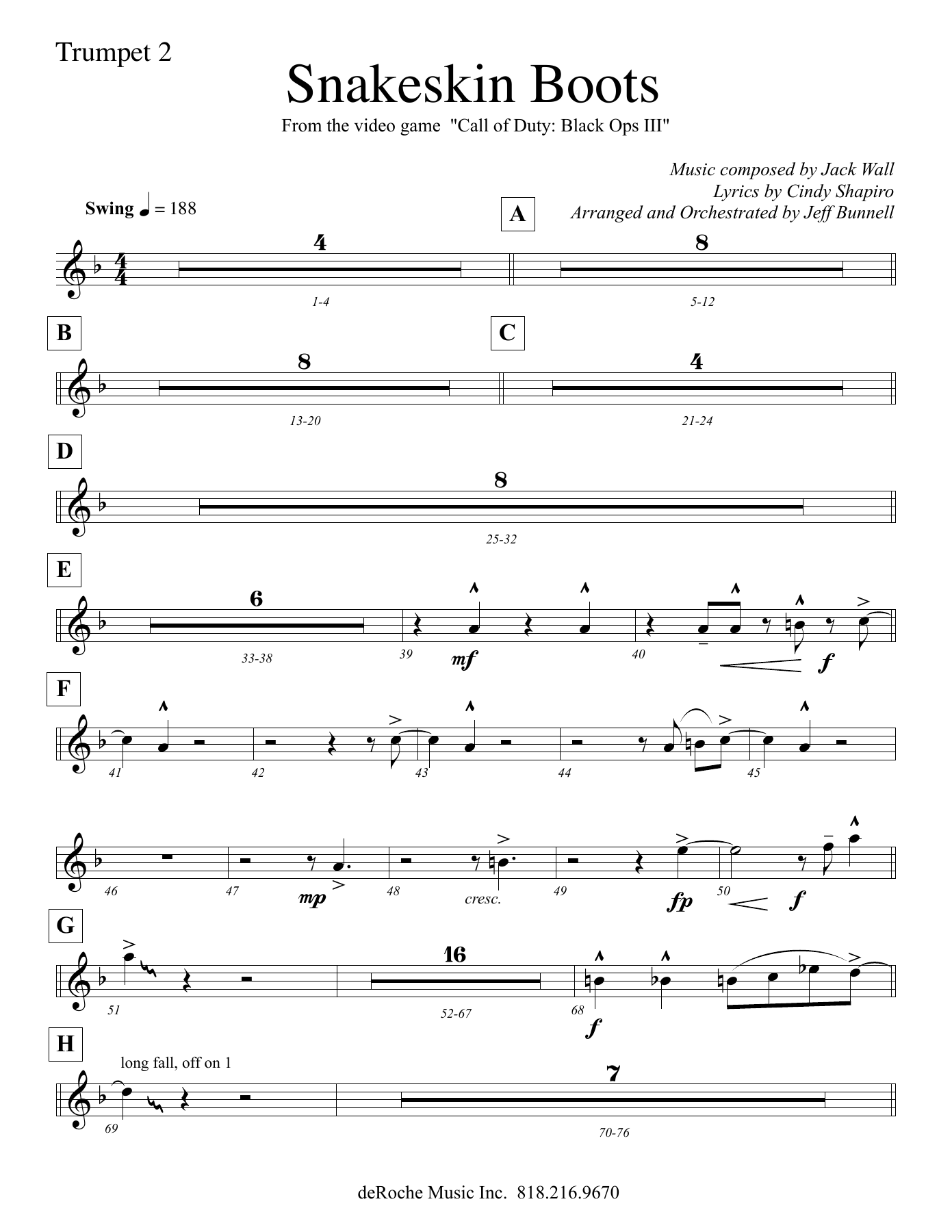 Snakeskin Boots - 08 Tpt. — big_band_vocal sheet music arranged by Jeff Bunnell | Swing