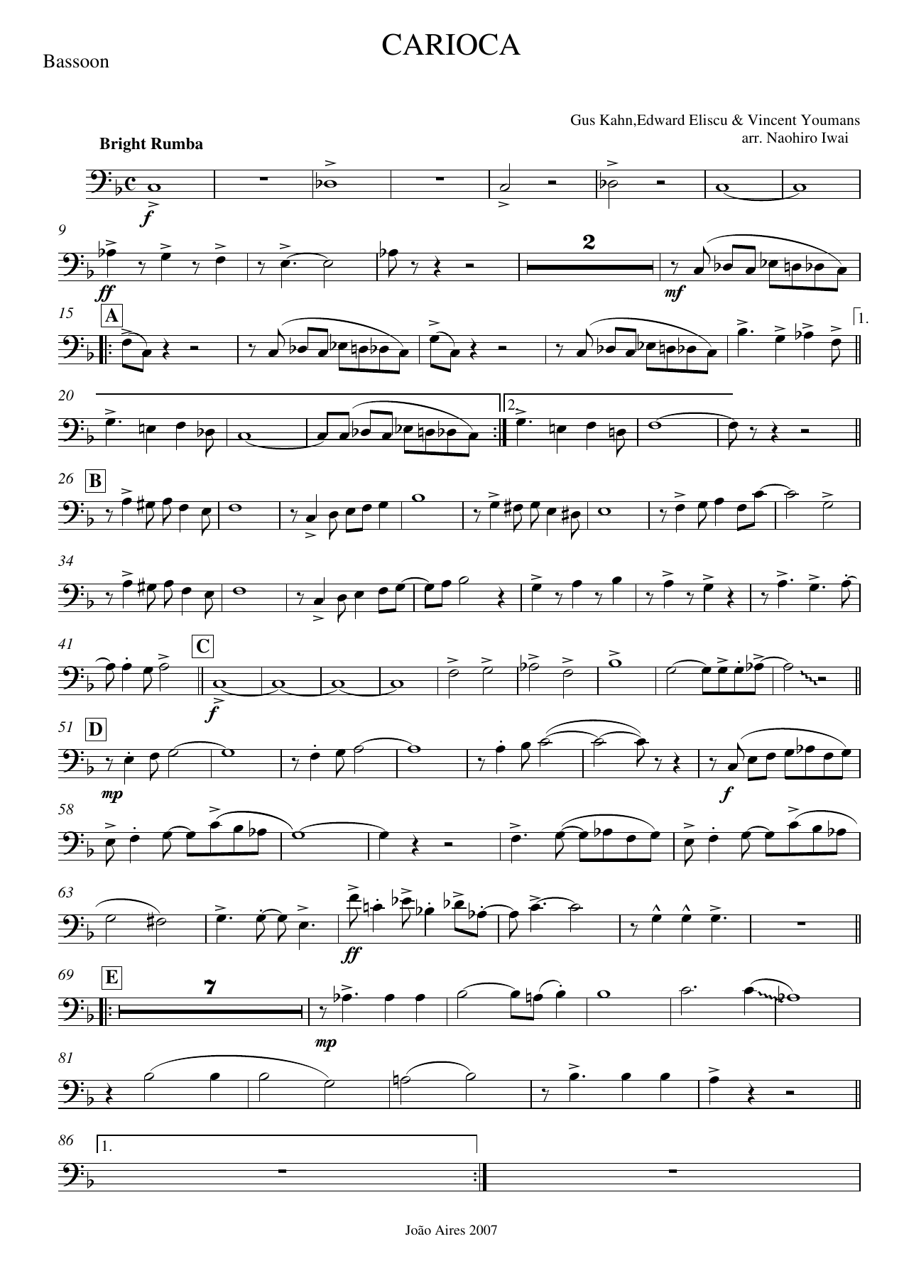 Fagote Do — sheet music cover (first page)