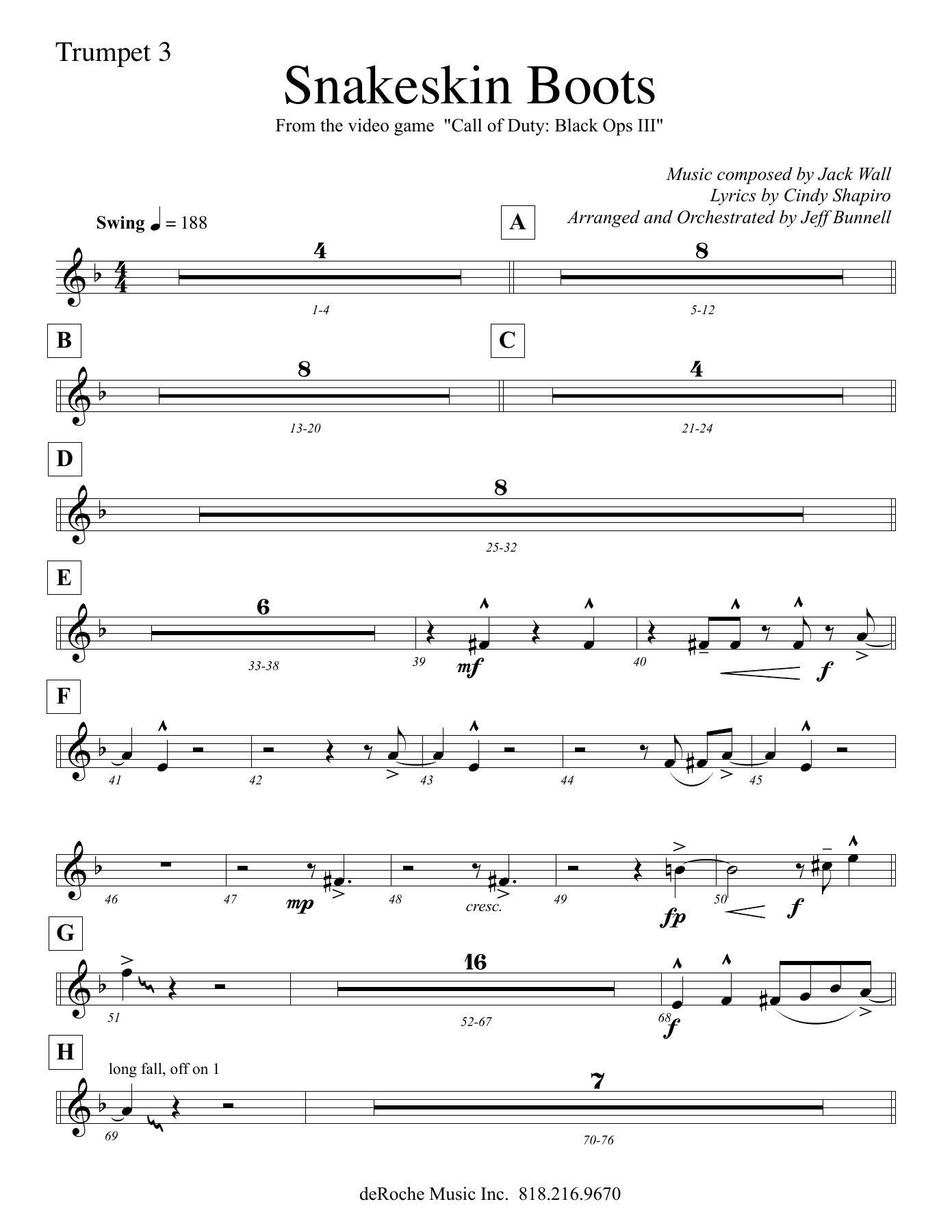 Snakeskin Boots - 09 Tpt. — sheet music cover (first page)