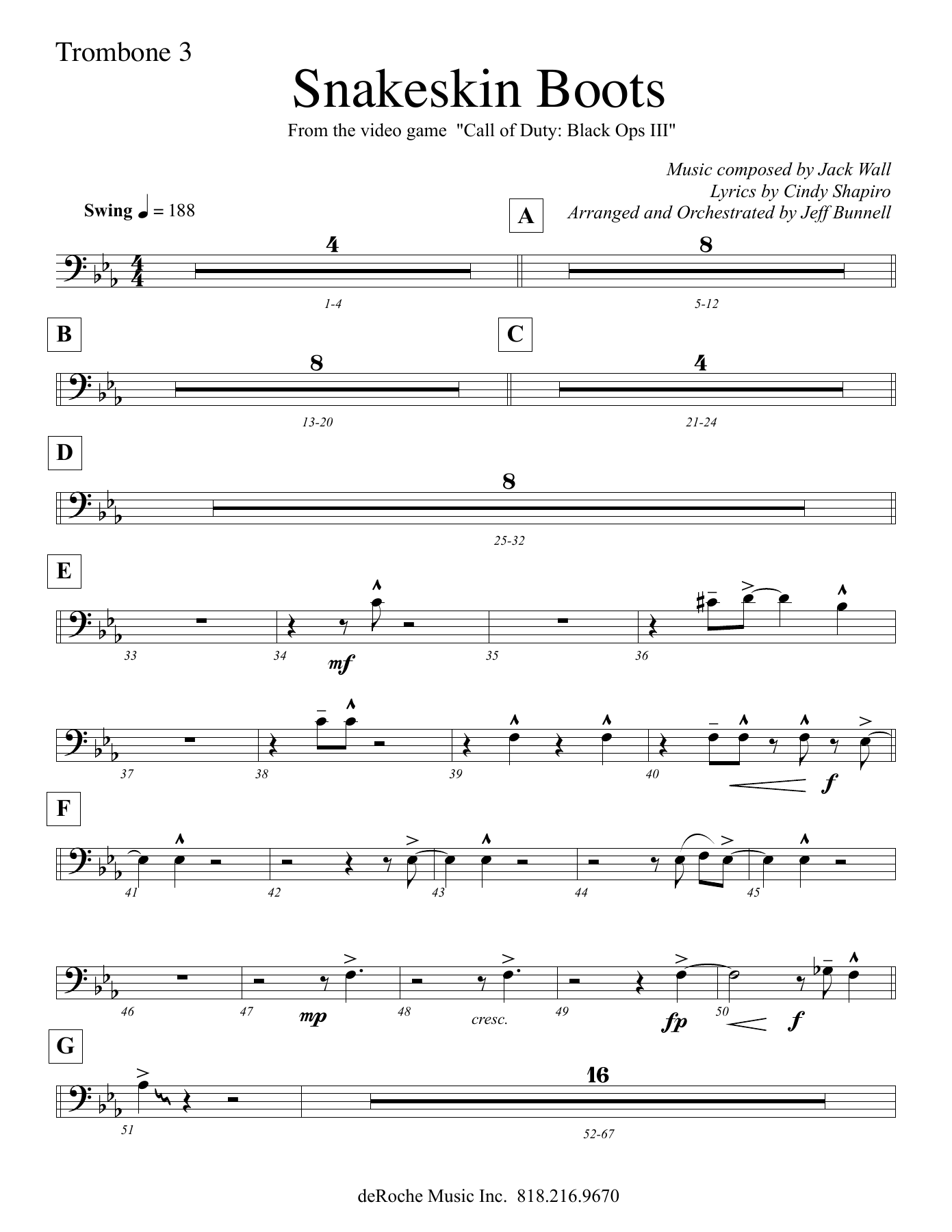 Snakeskin Boots - 13 Tbn. — sheet music cover (first page)