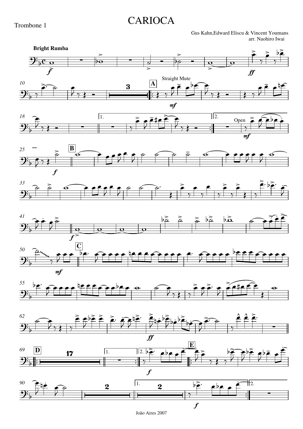 Trombone Do I — sheet music cover (first page)