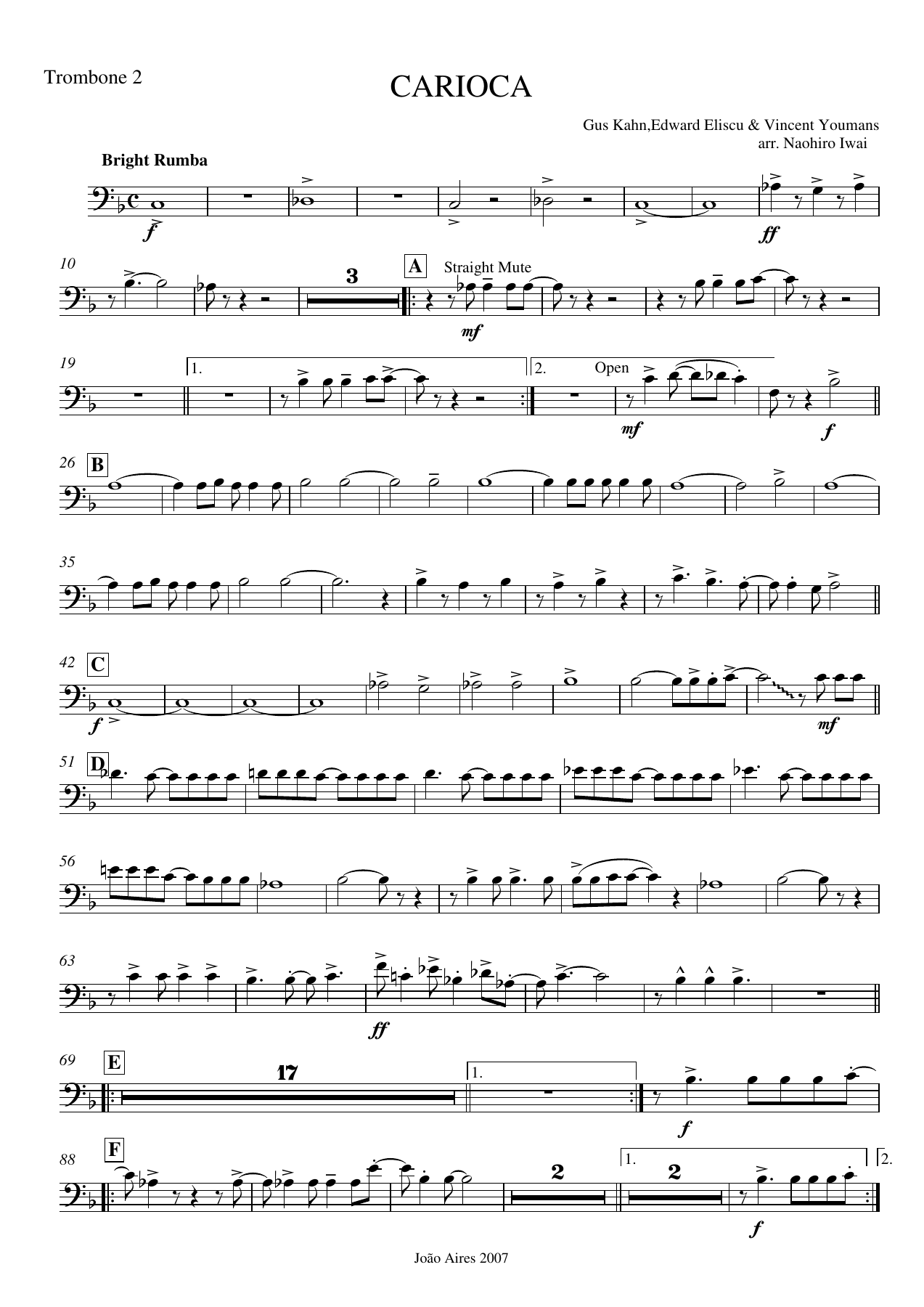 Trombone Do II — sheet music cover (first page)