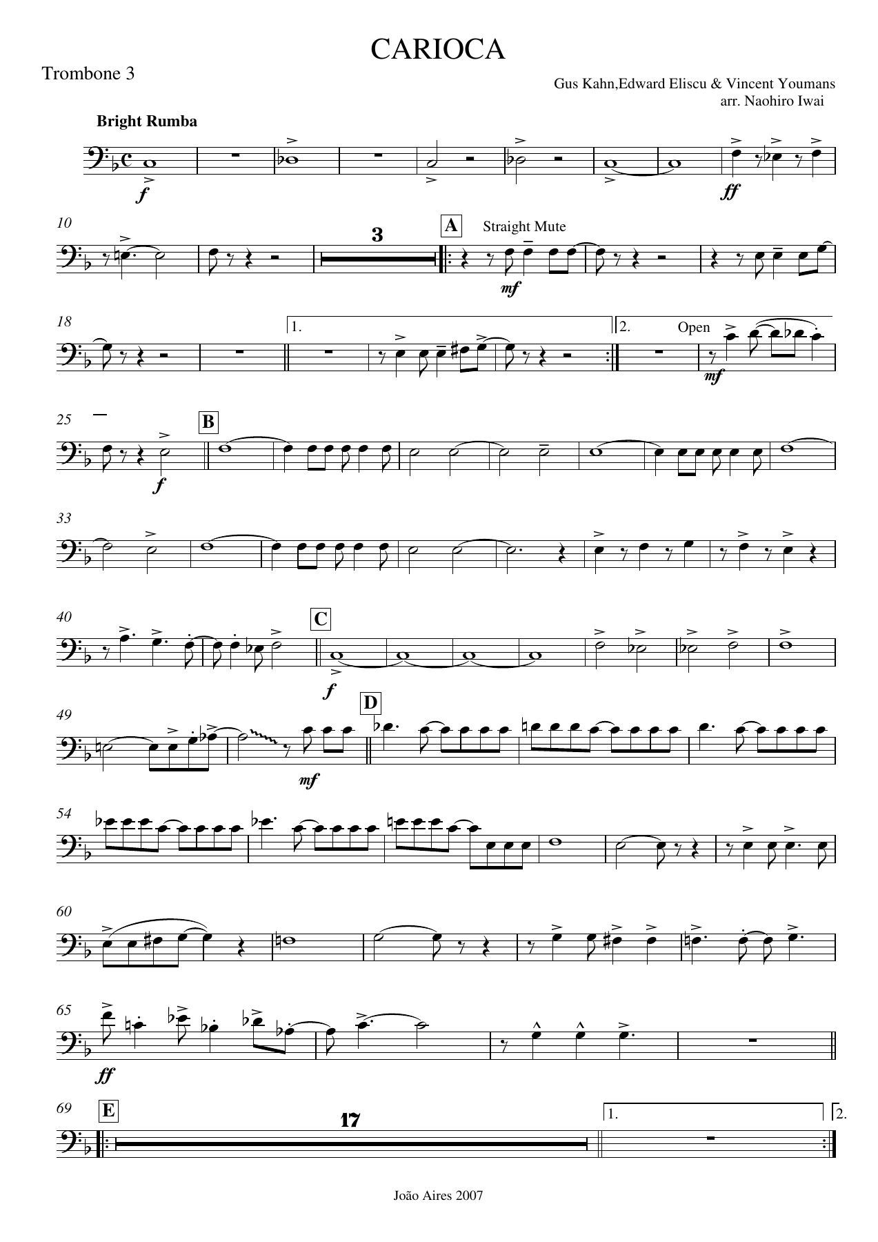 Trombone Do III — sheet music cover (first page)