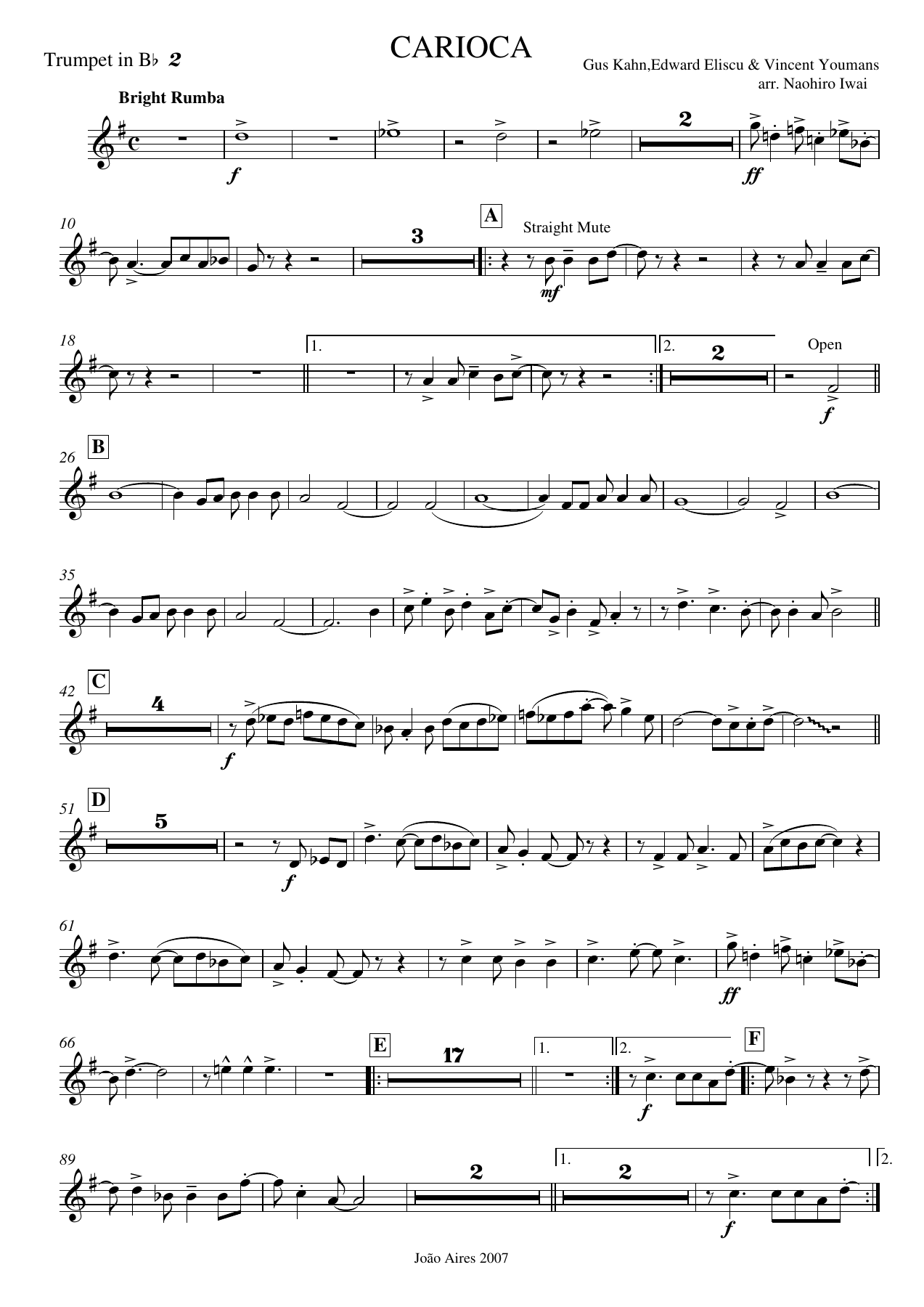 Trompete Sib II — sheet music cover (first page)