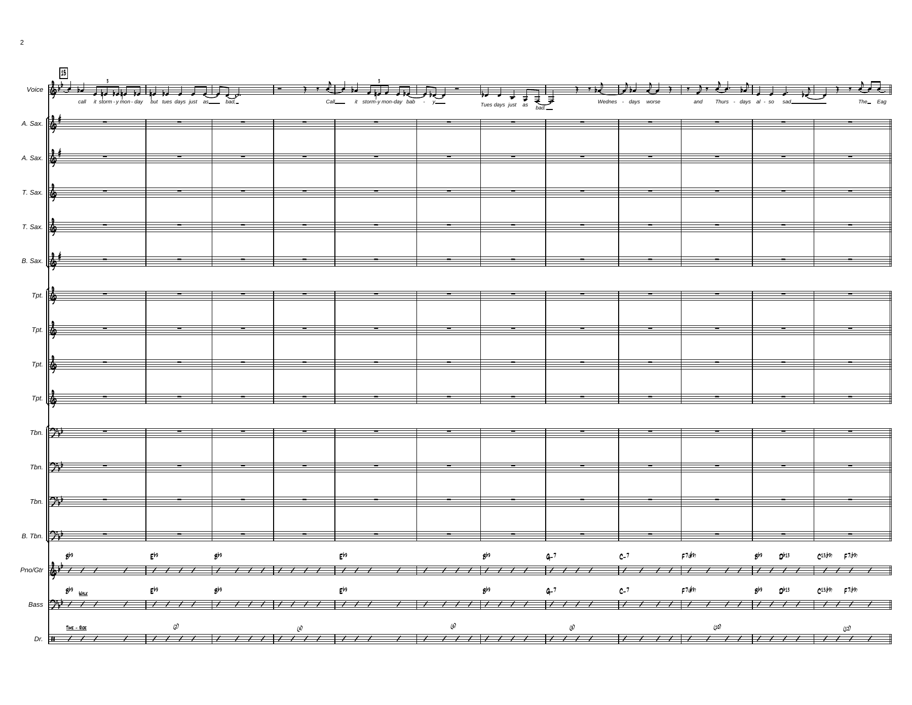 Stormy Monday - score - 11 pages — page 2