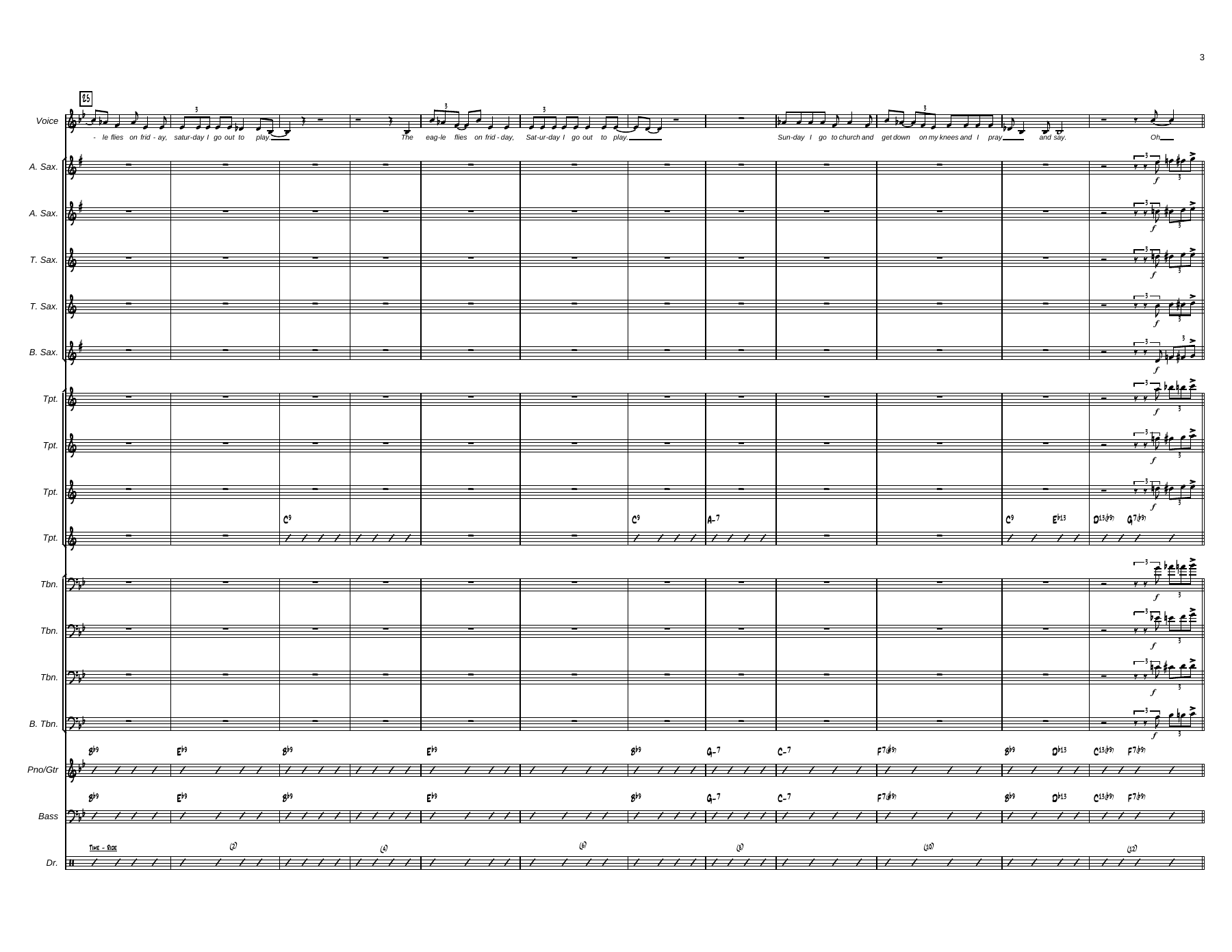 Stormy Monday - score - 11 pages — page 3