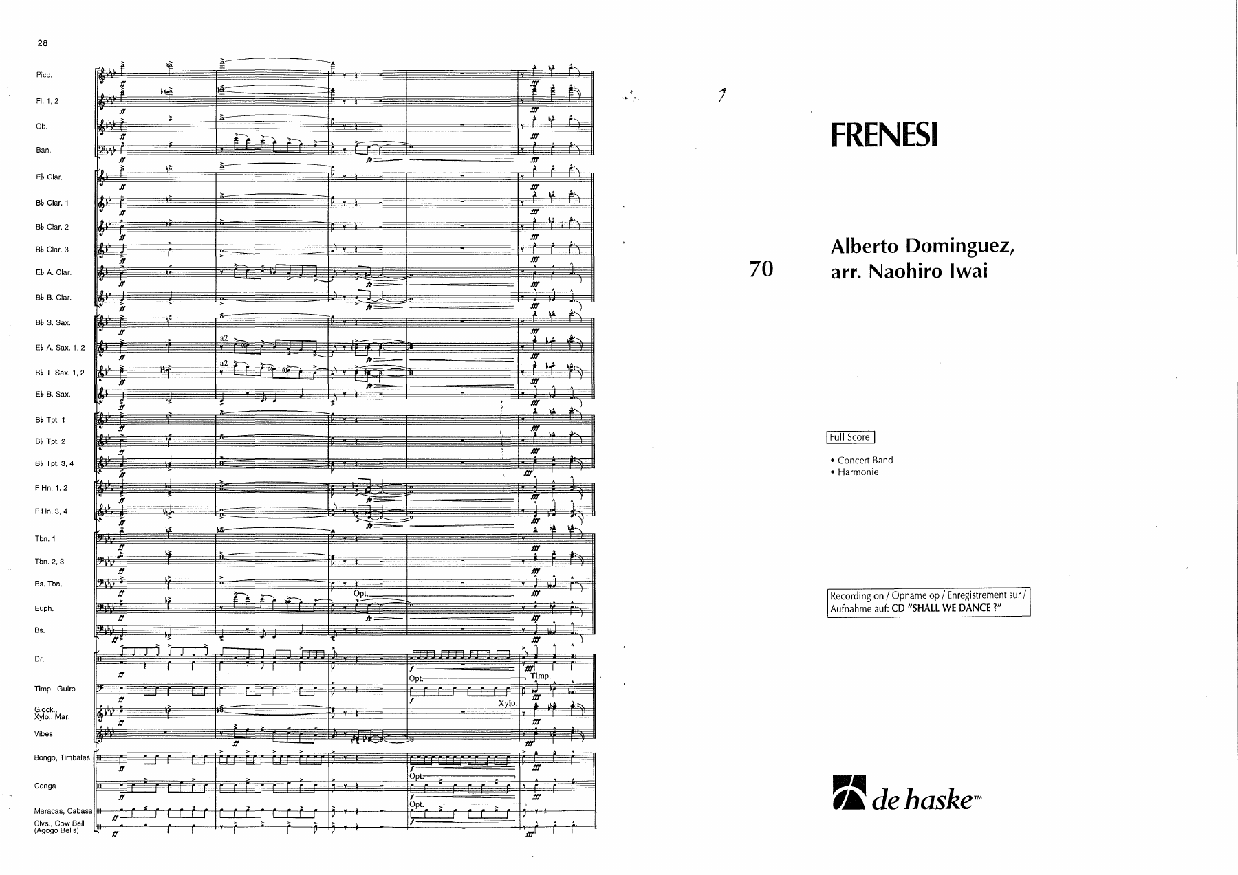 Frenesi (N.Iwai) — sheet music cover (first page)