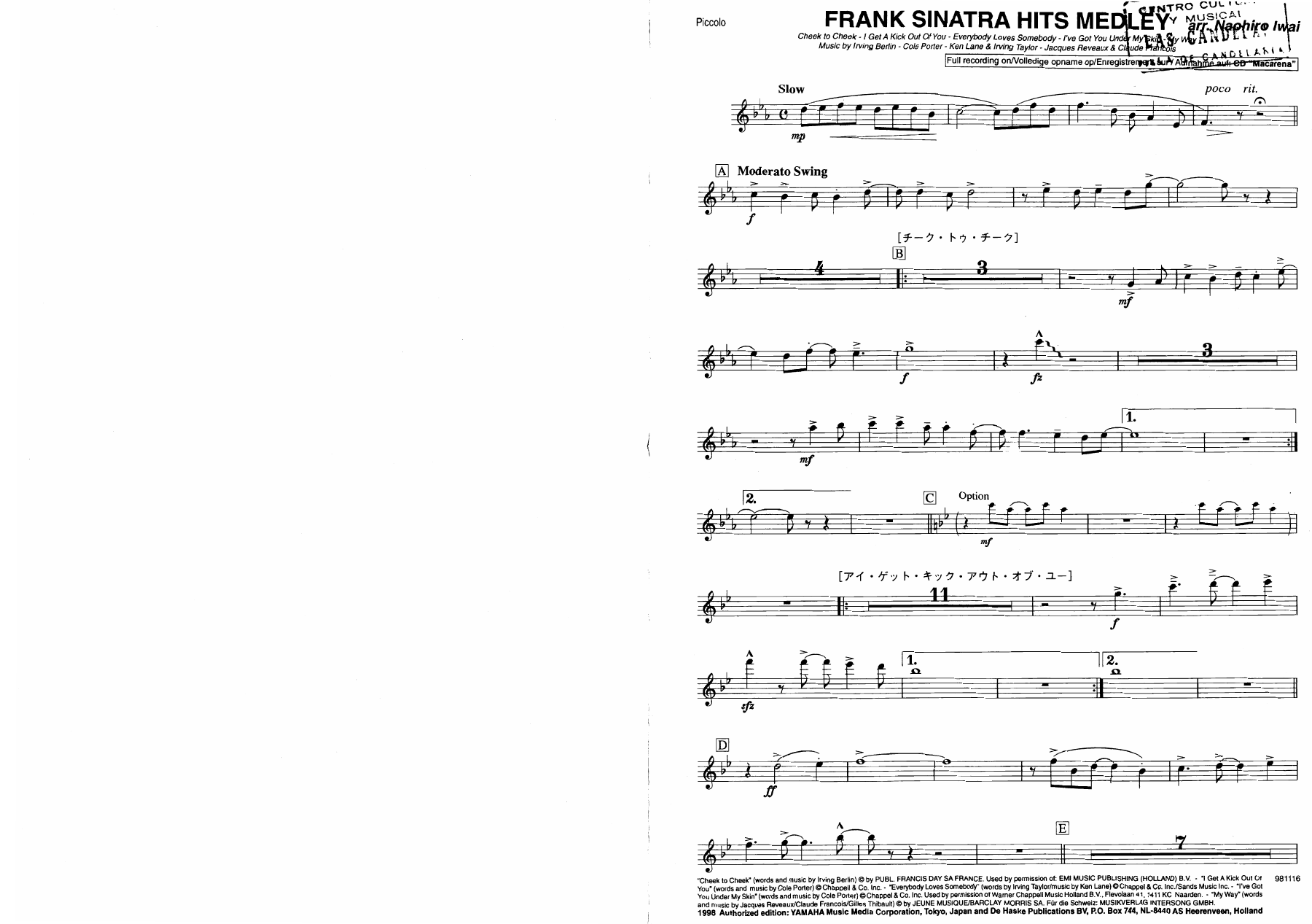 01 piccolo — sheet music cover (first page)