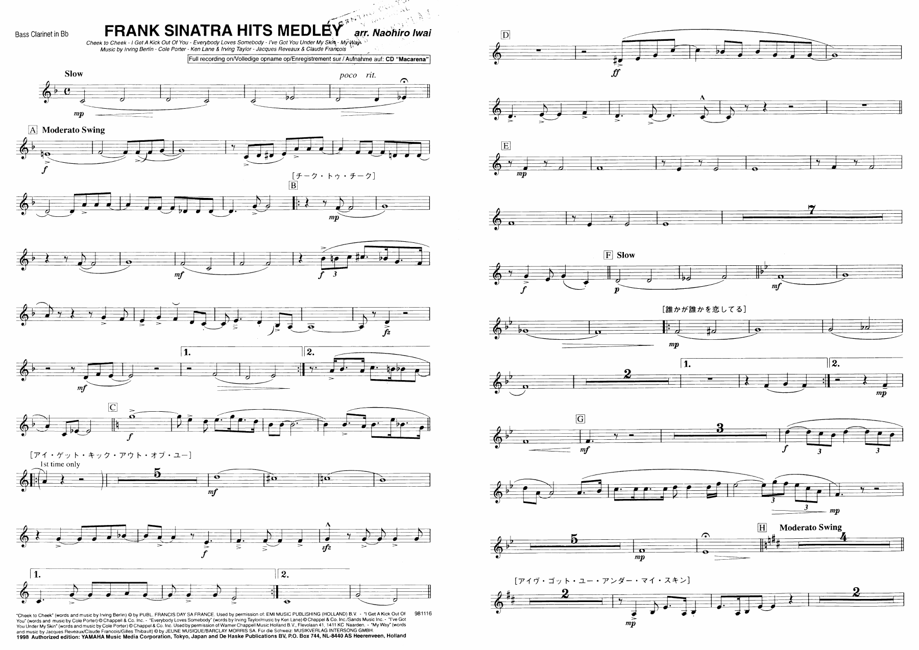 10 clarinete bajo — sheet music cover (first page)