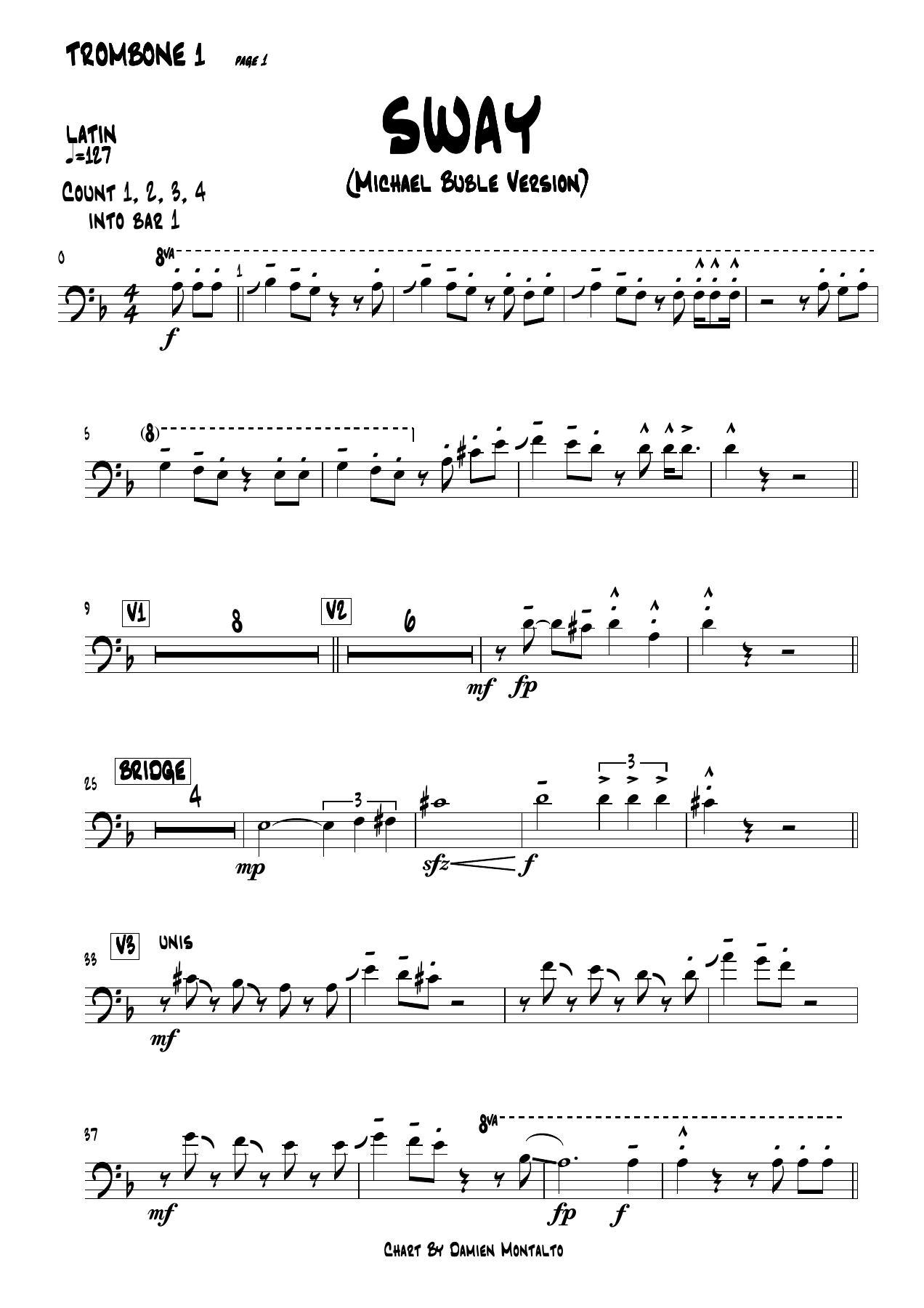 Sway BONE — sheet music cover (first page)
