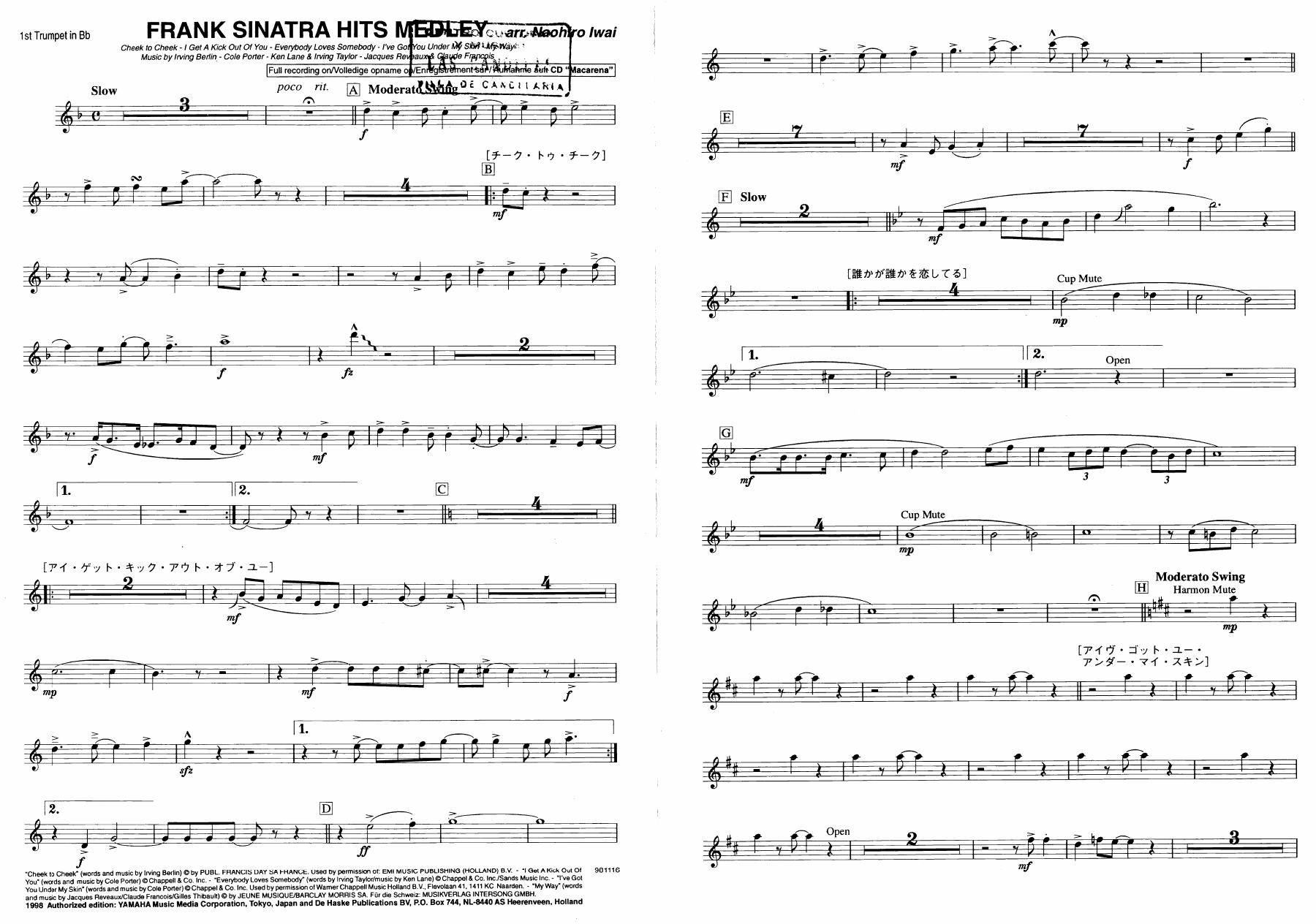 16 trompeta — sheet music cover (first page)