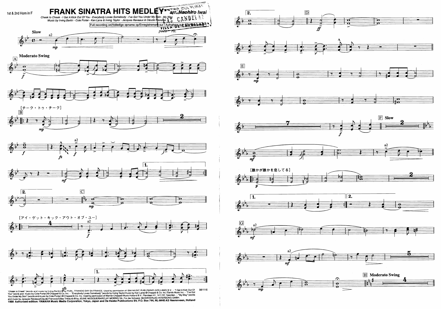 20 trompas 1-2 Fa — sheet music cover (first page)