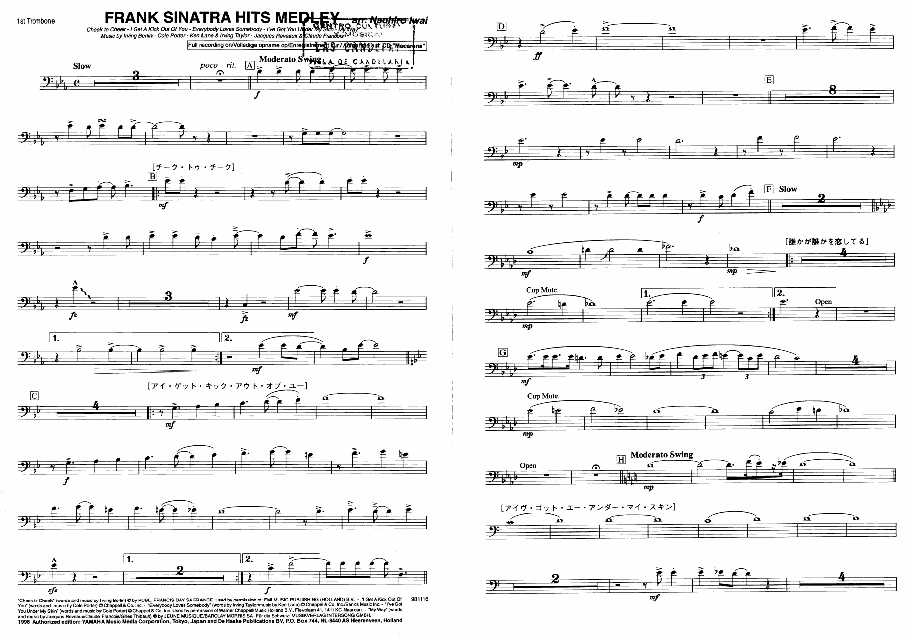 22 trombon — sheet music cover (first page)