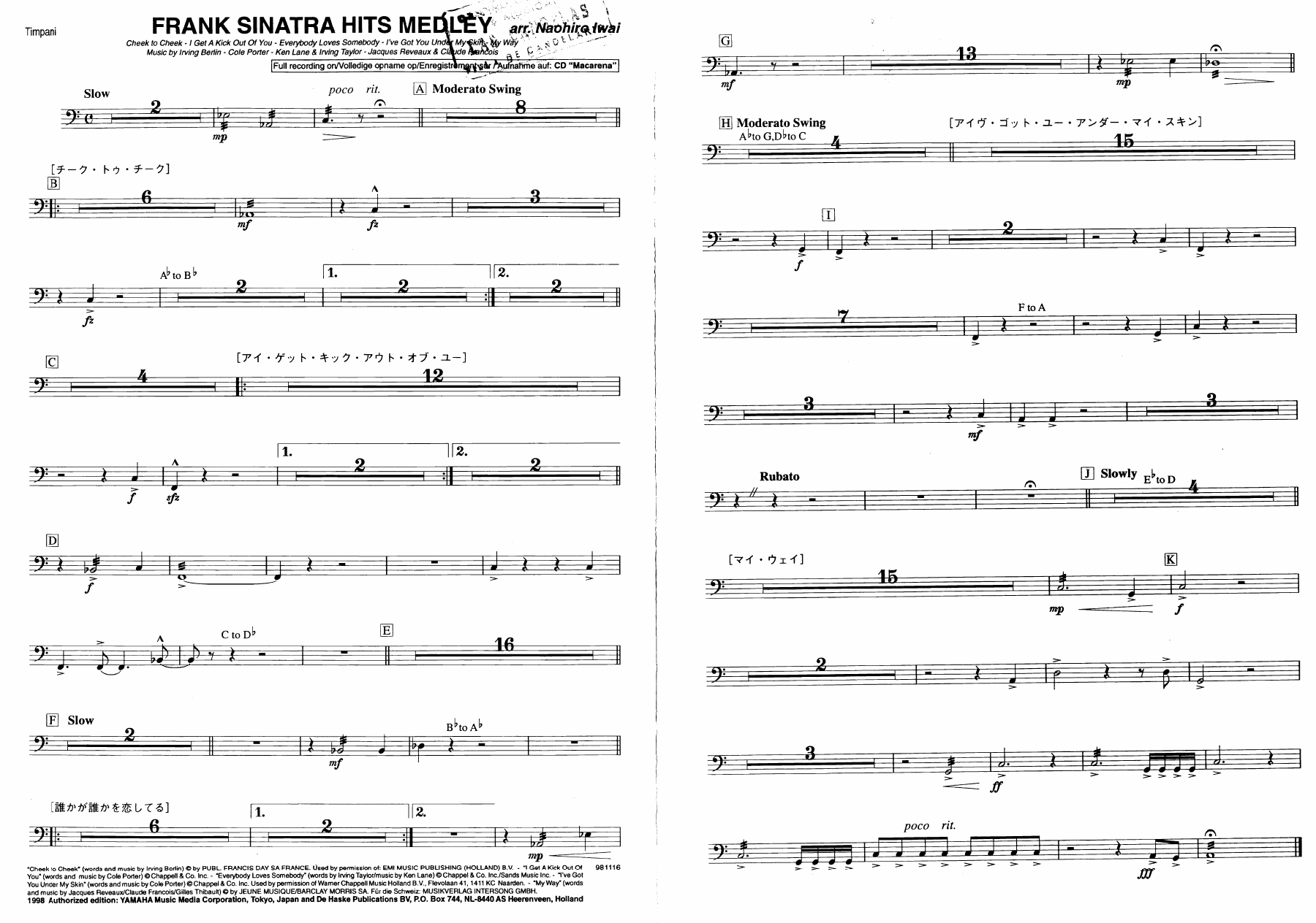 30 timbales — sheet music cover (first page)