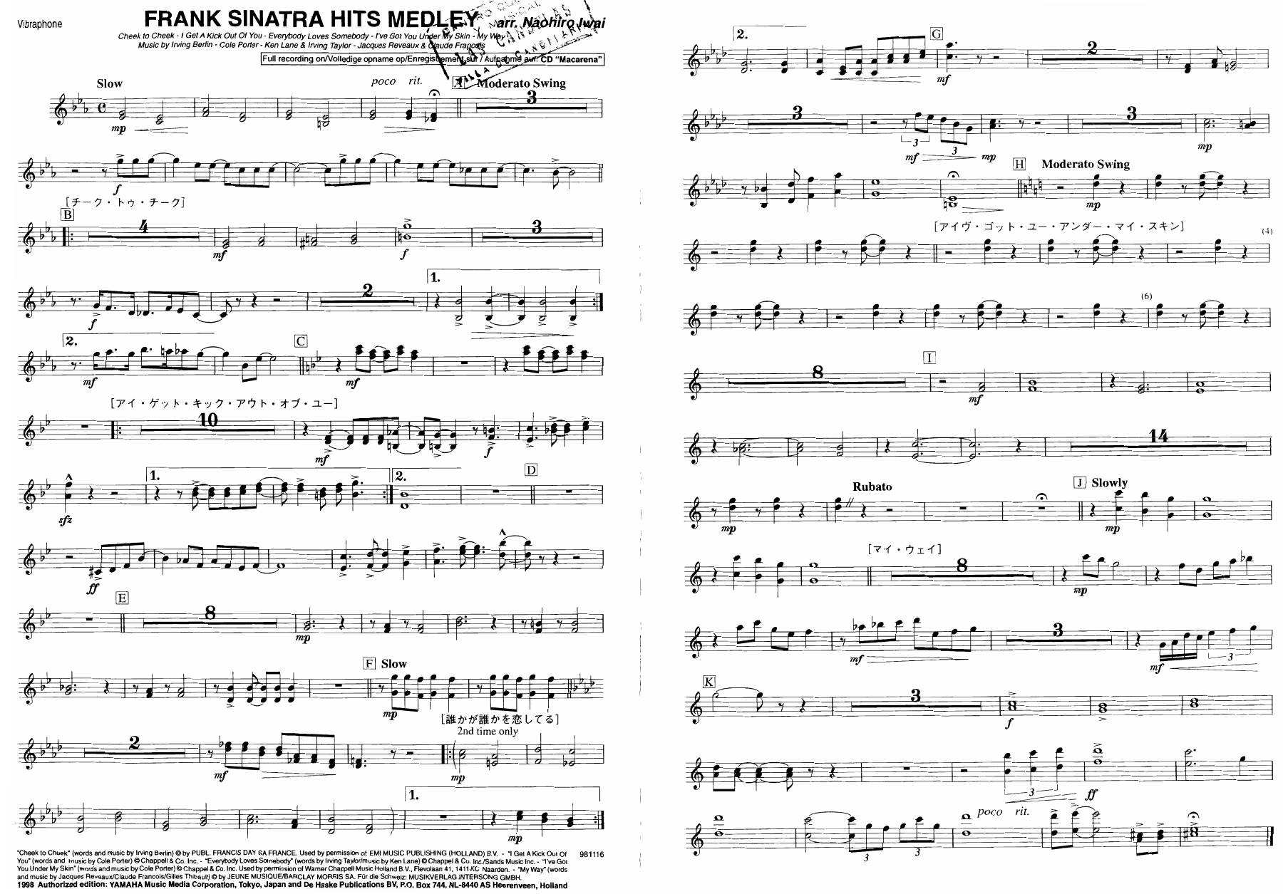 32 vibrafono — sheet music cover (first page)