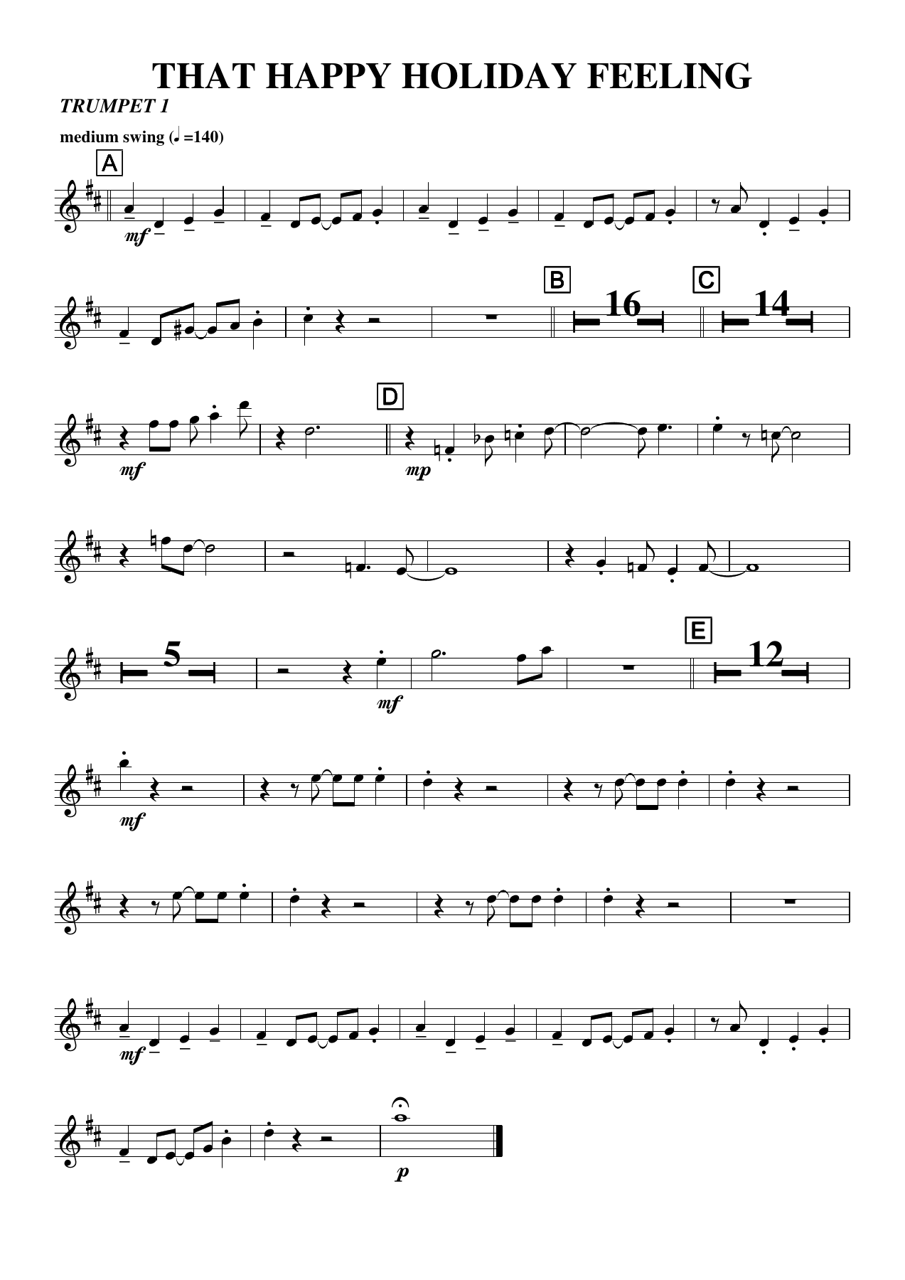THAT HAPPY HOLIDAY FEELING tpt — big_band_vocal sheet music arranged by Mr. X | Christmas