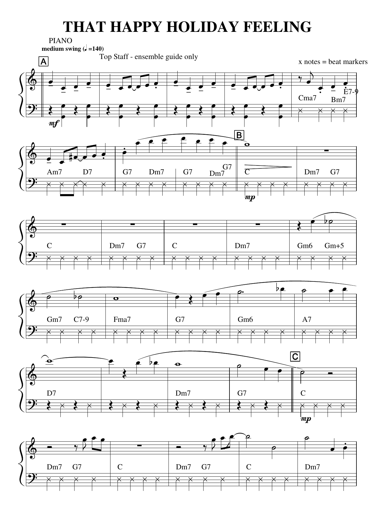 THAT HAPPY HOLIDAY FEELING piano — sheet music cover (first page)