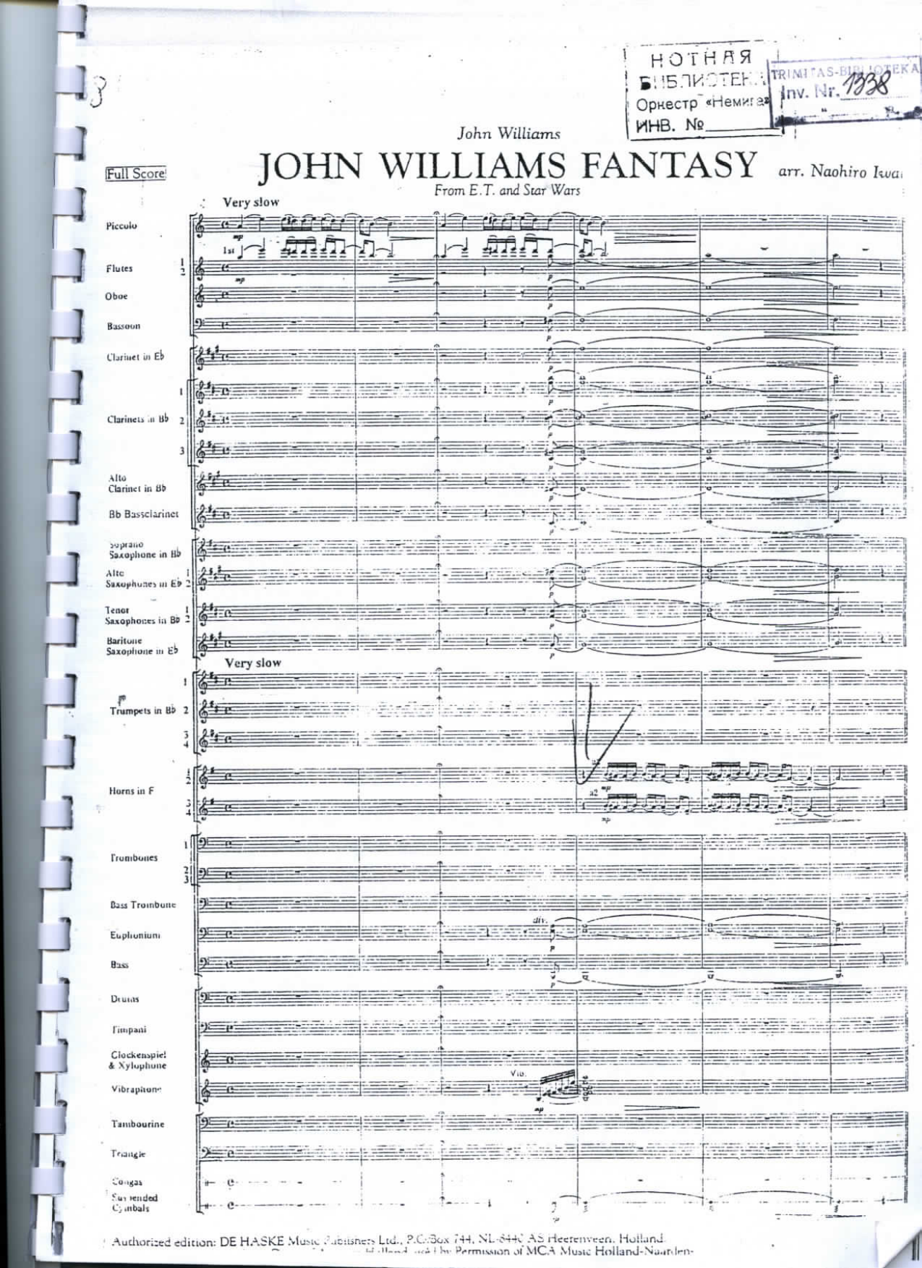 willims.fantasy.score — sheet music cover (first page)