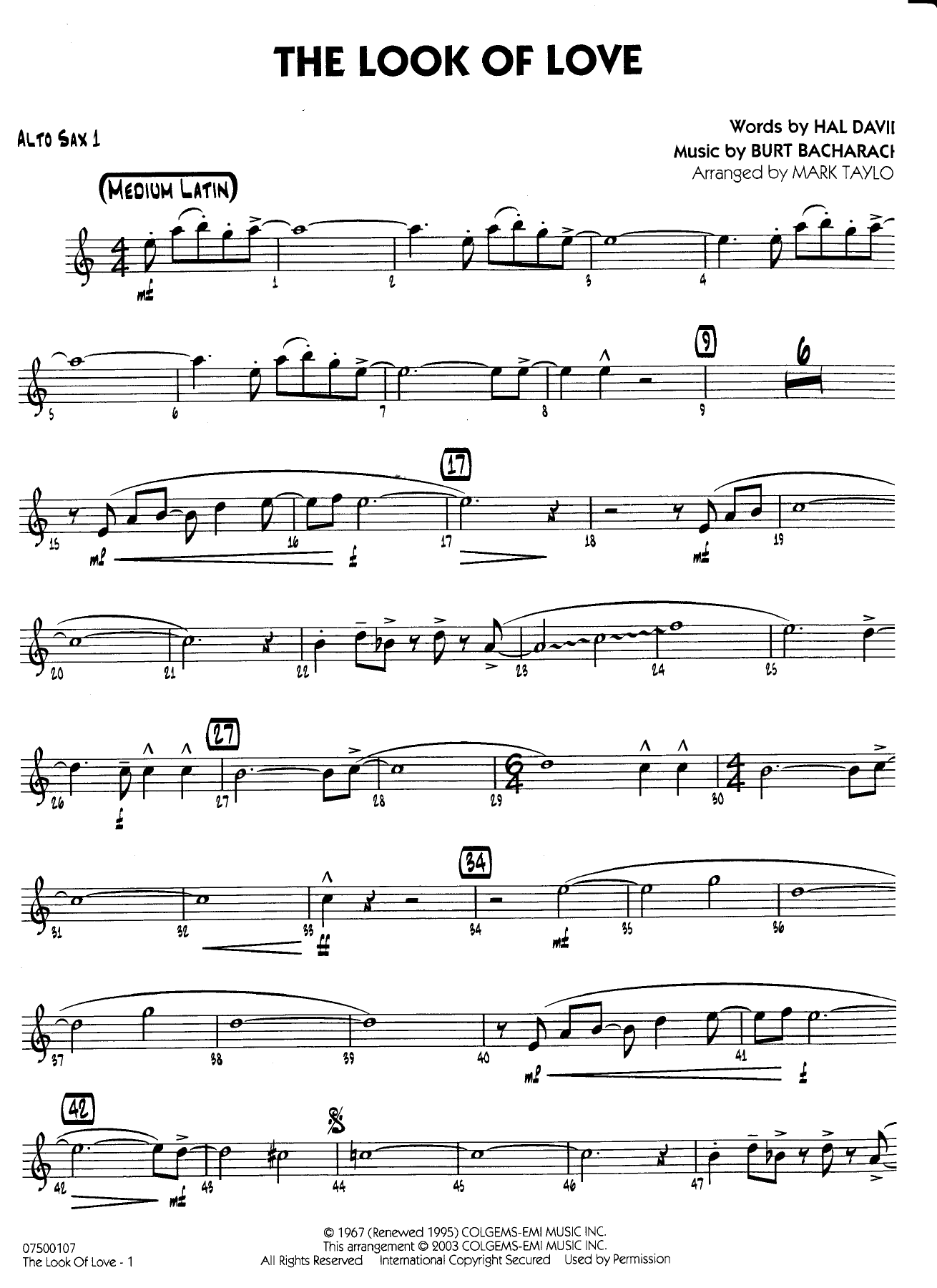 look of love, the — sheet music cover (first page)