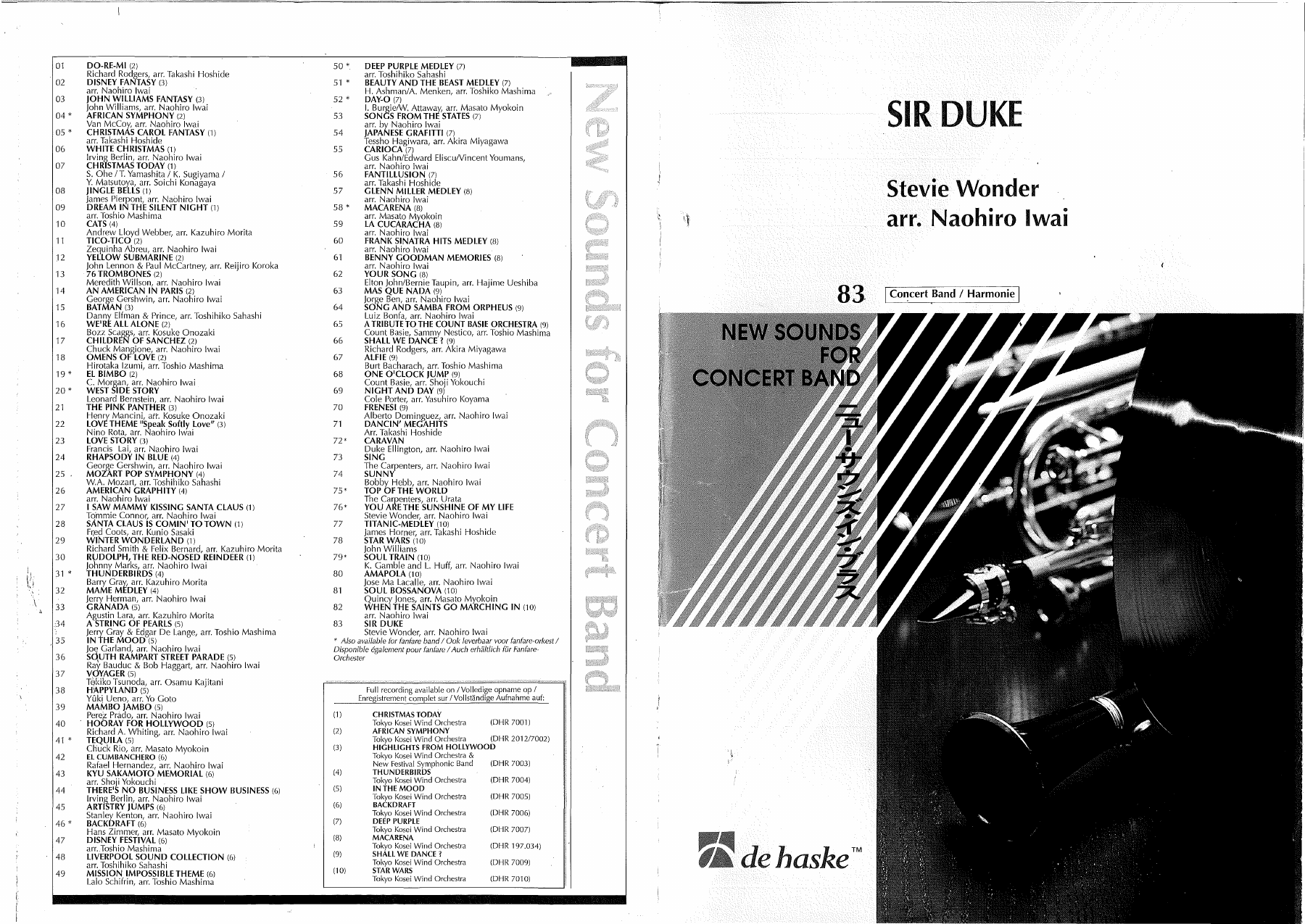 Sir Duke (N.Iwai) — sheet music cover (first page)