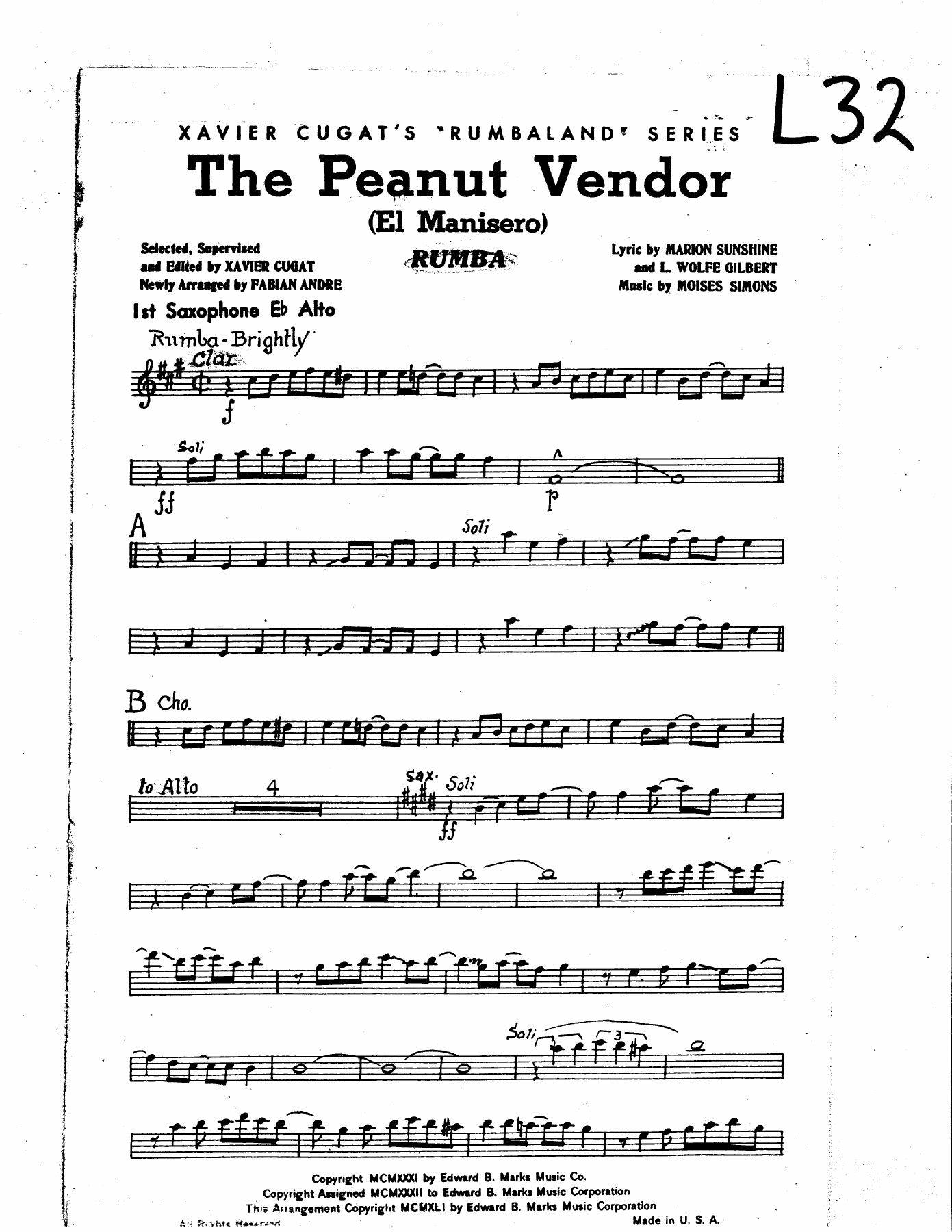 Peanut Vendor — sheet music preview