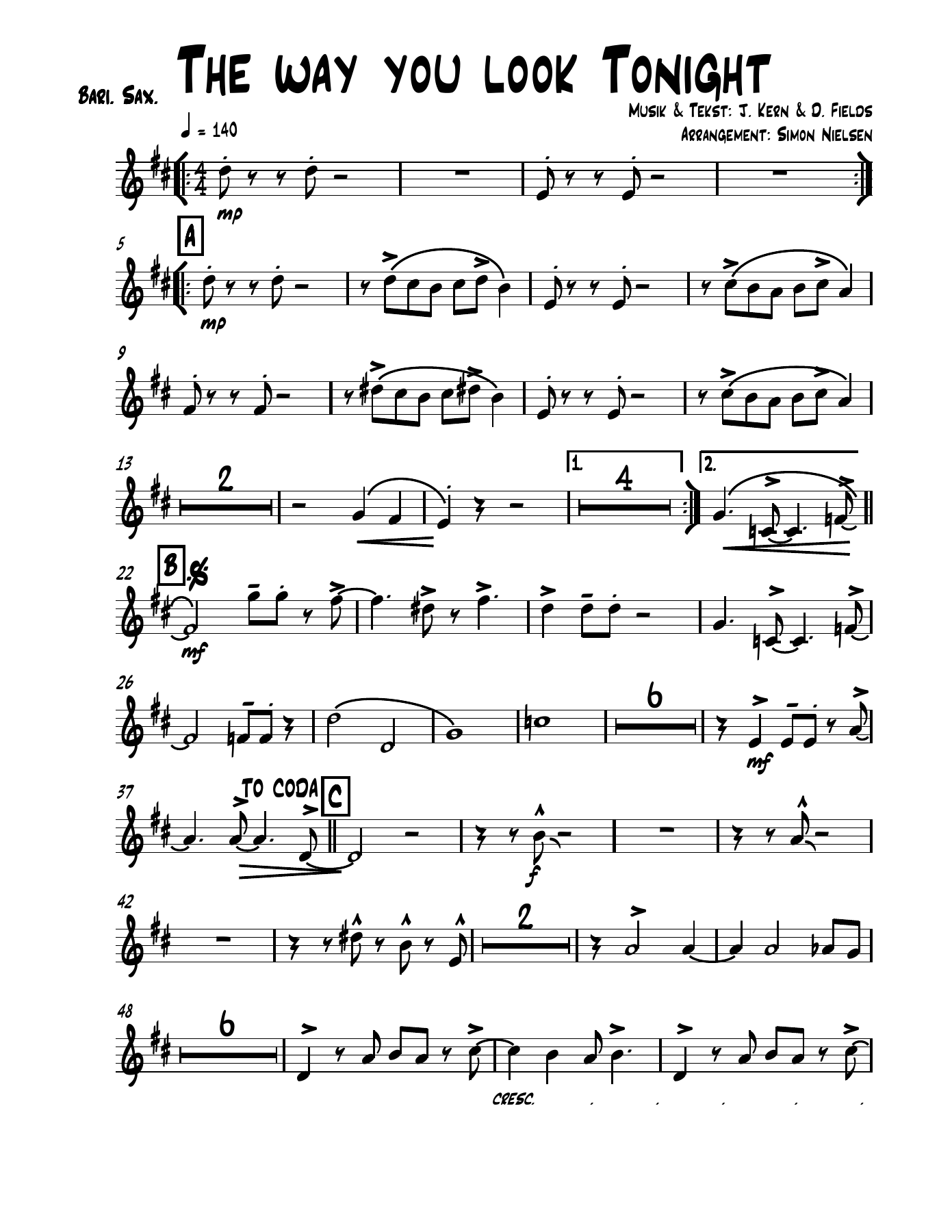 05 Bari. Sax. — sheet music cover (first page)
