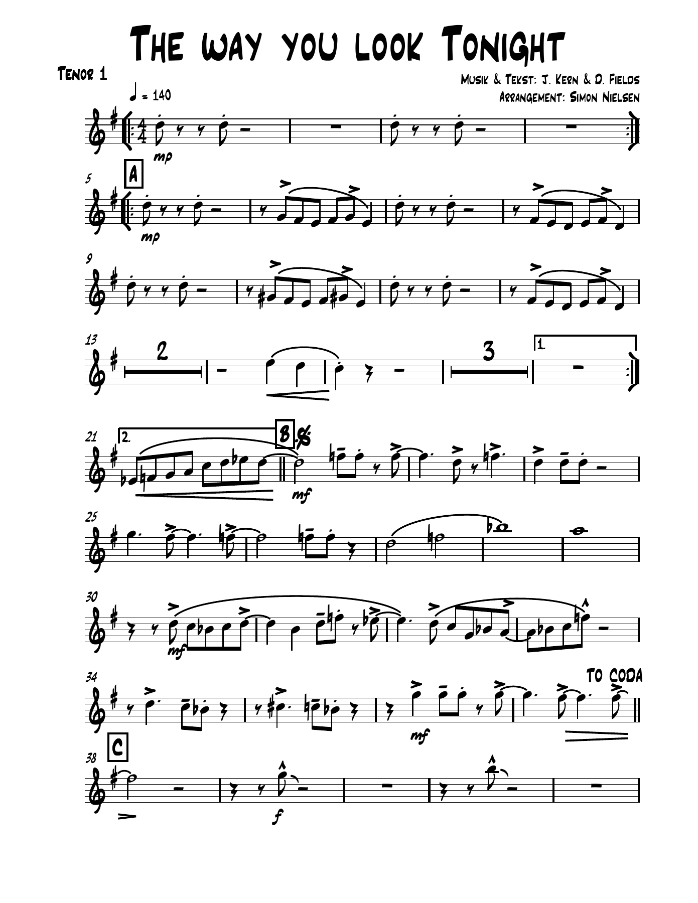 03 Tenor — sheet music cover (first page)