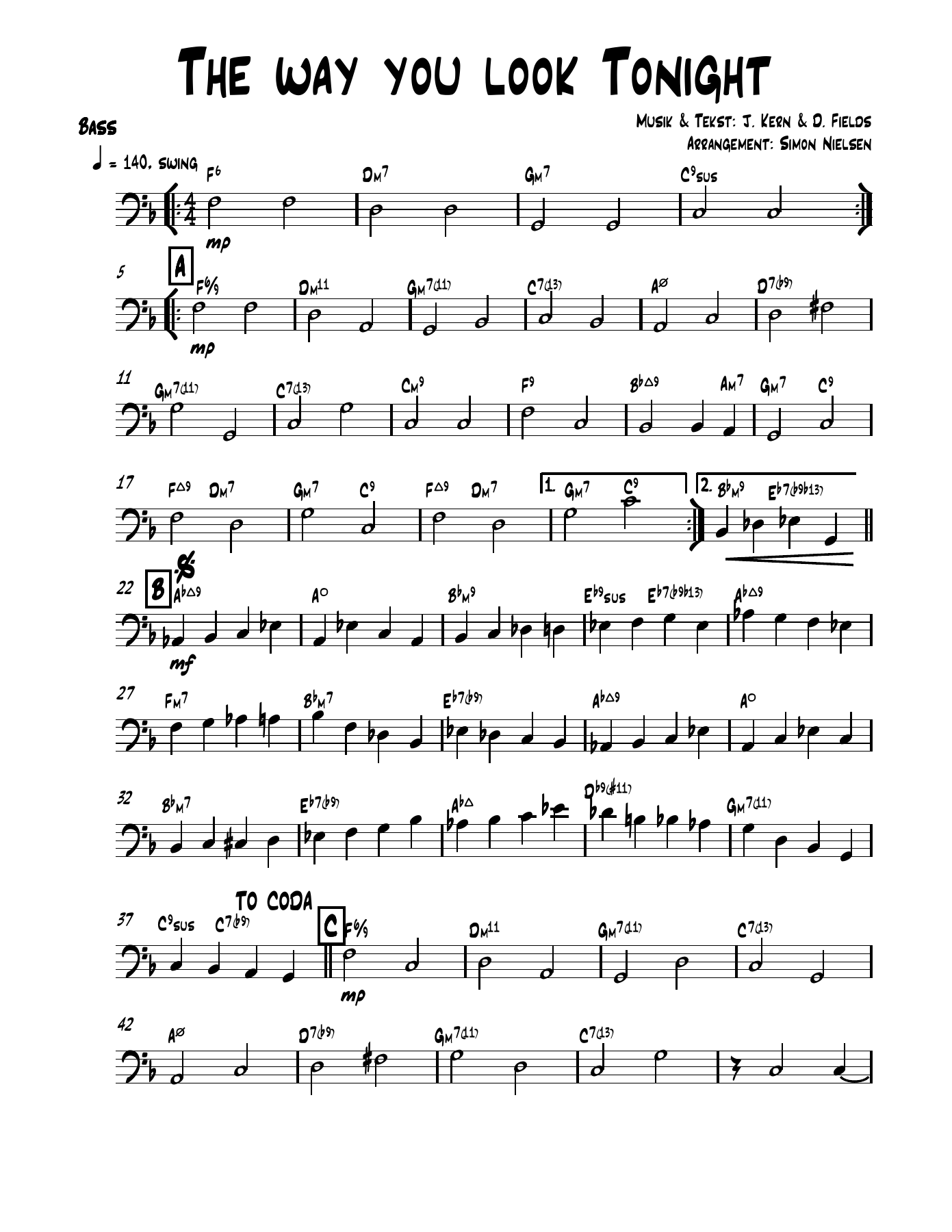 17 Bass — big_band_vocal sheet music arranged by Simon Nielsen | Jazz Standard