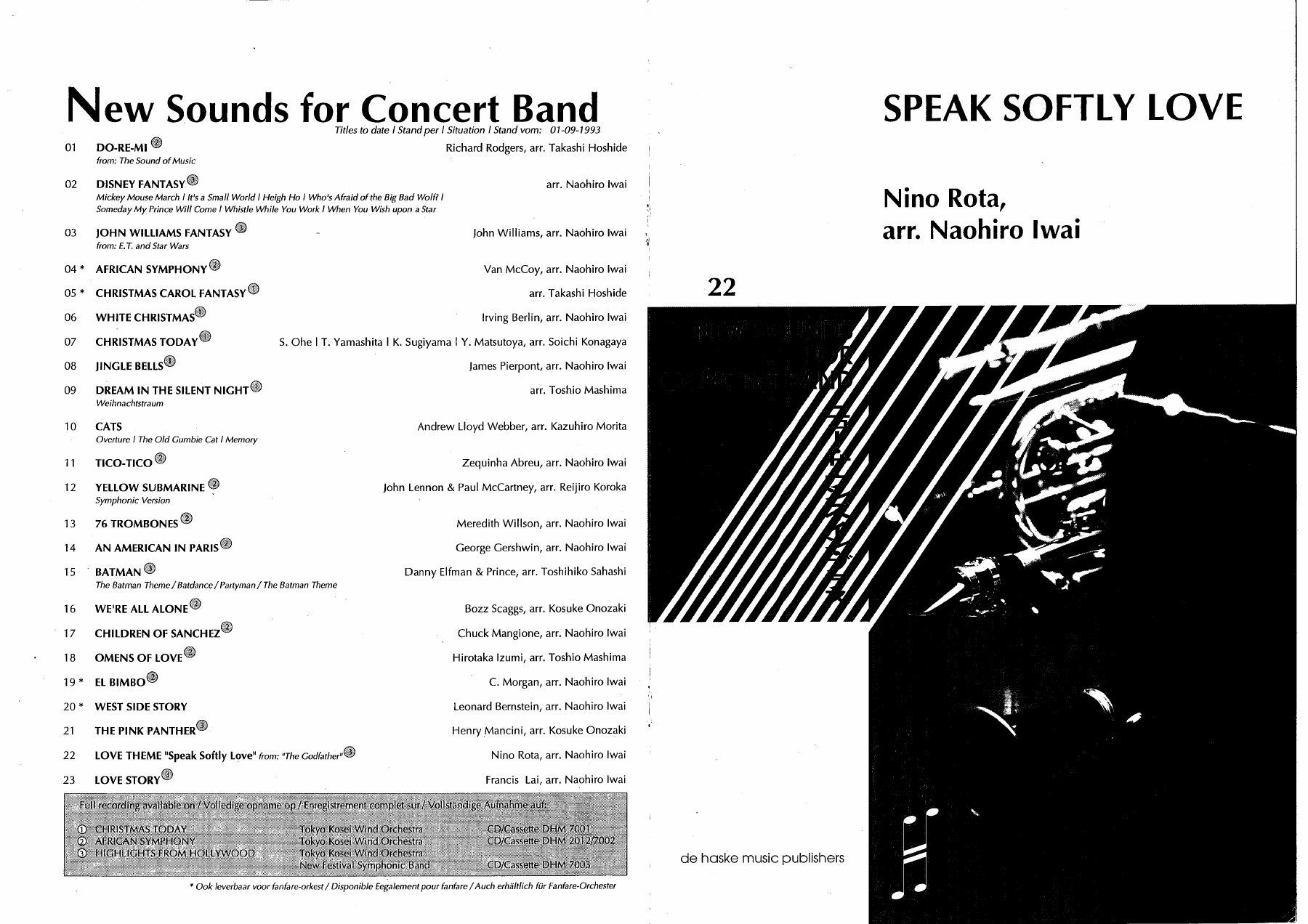 Speak Softly Love (N.Iwai) — concert_band sheet music arranged by Naohiro Iwai | Film Music