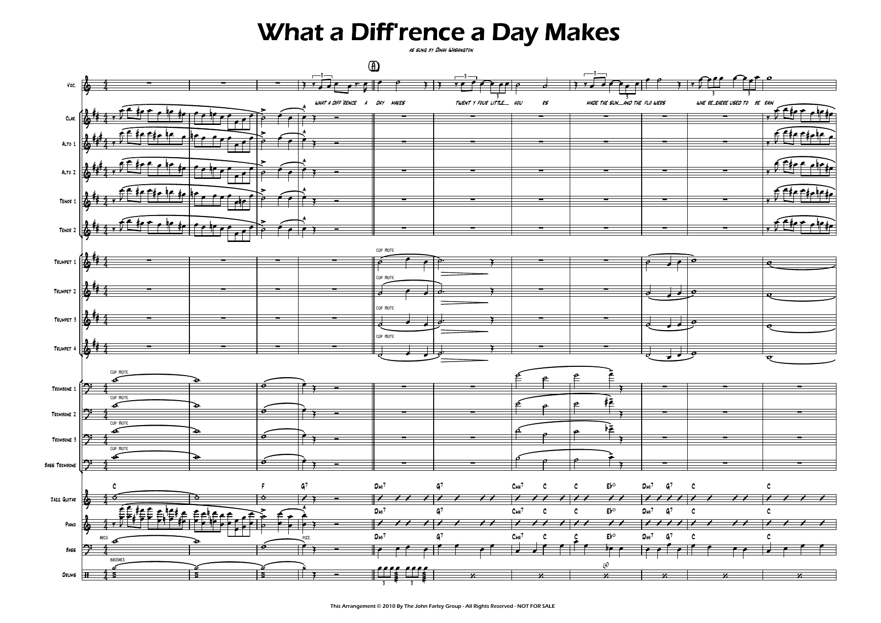 What A Diff'rence A Day Made vocal — sheet music preview