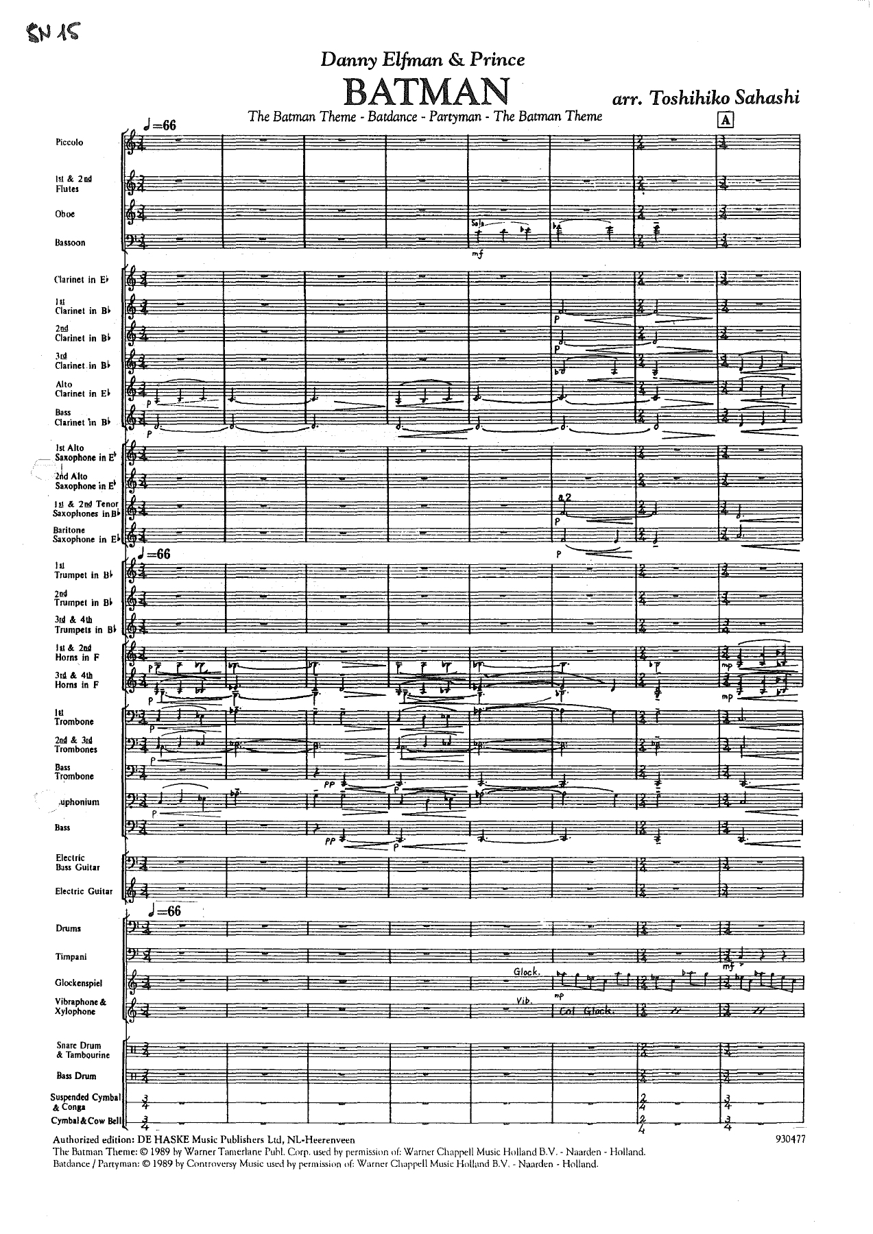 Batman — sheet music cover (first page)