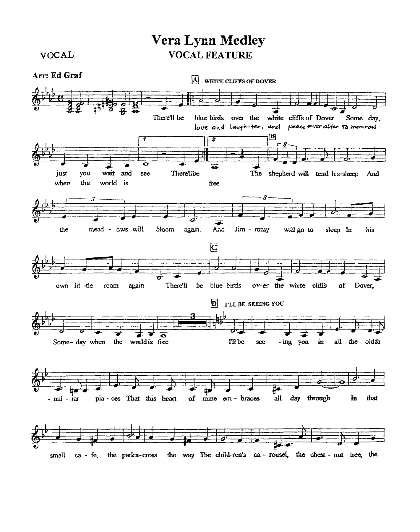 Vera Lynn Medley — sheet music cover (first page)