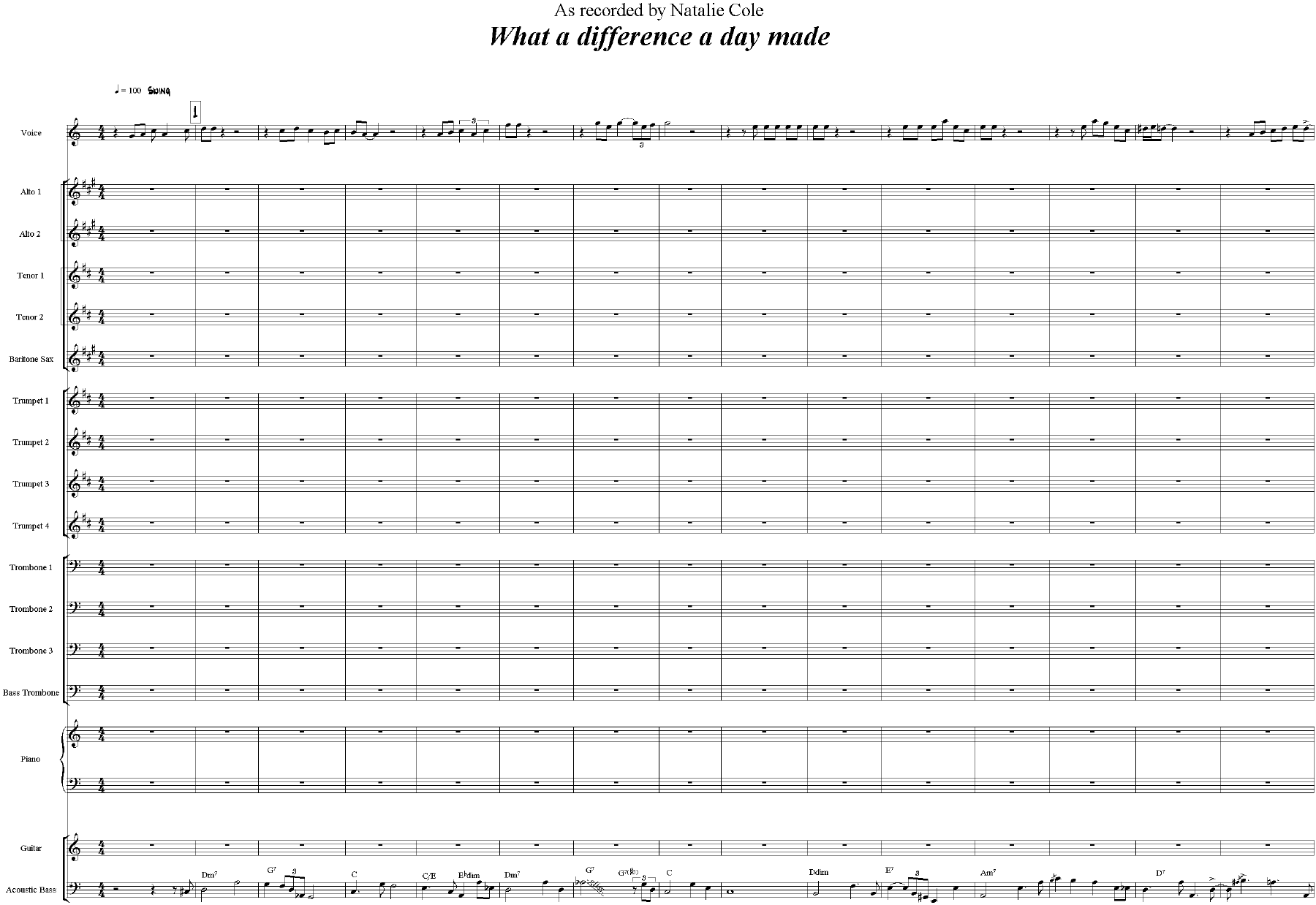 What A Difference A Day Made — sheet music cover (first page)