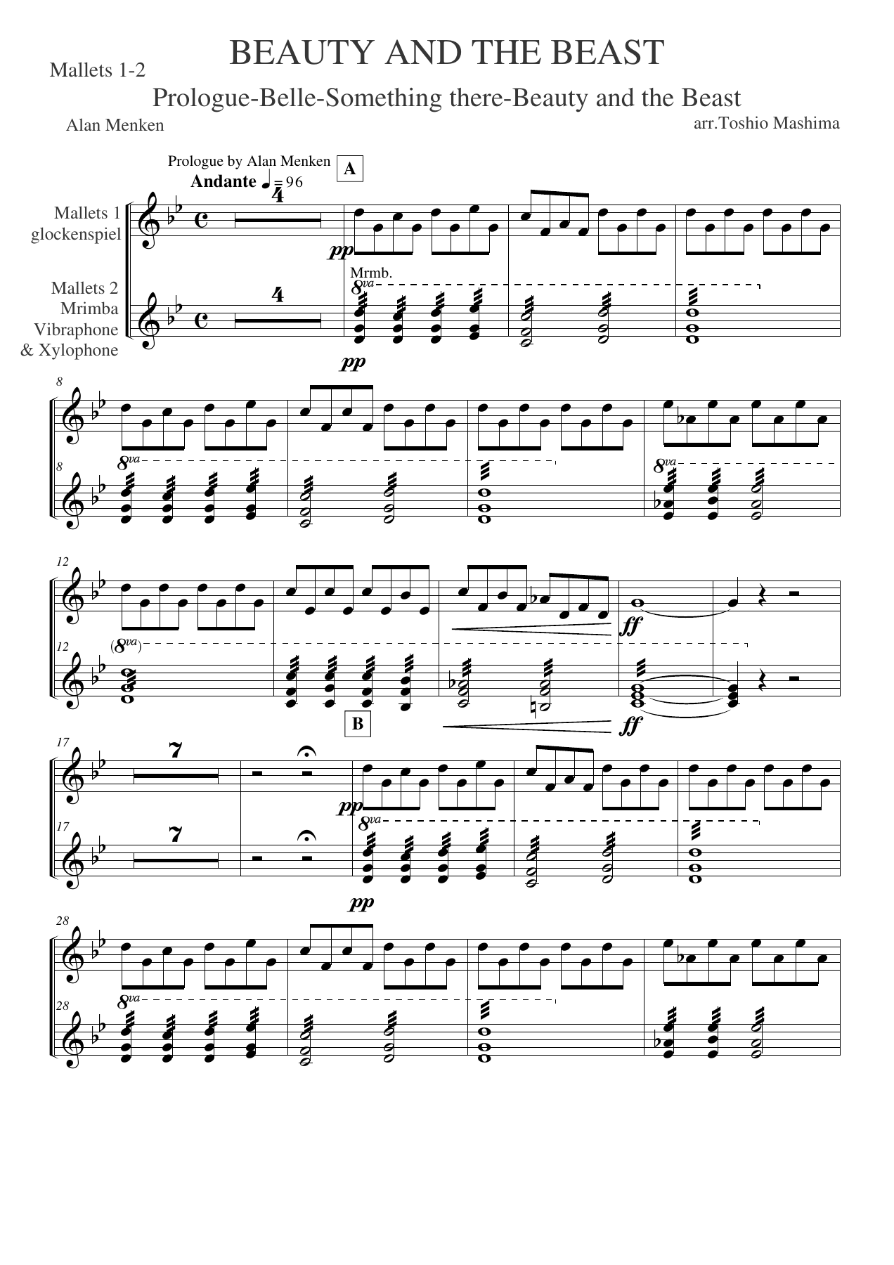 Mallets 1-2 — sheet music cover (first page)