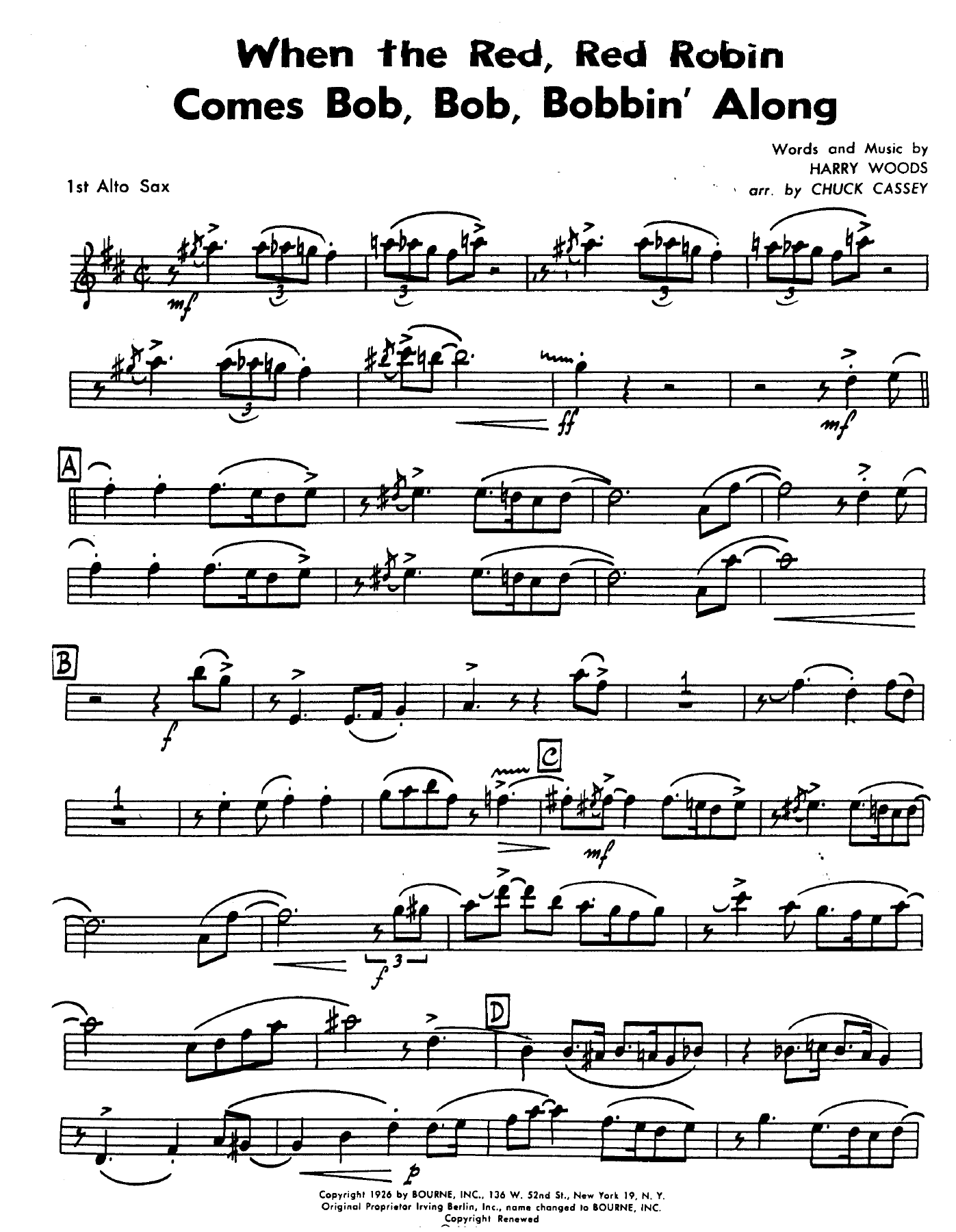 When The Red, Red Robin Comes Bob, Bob Bobbin' Along — sheet music cover (first page)